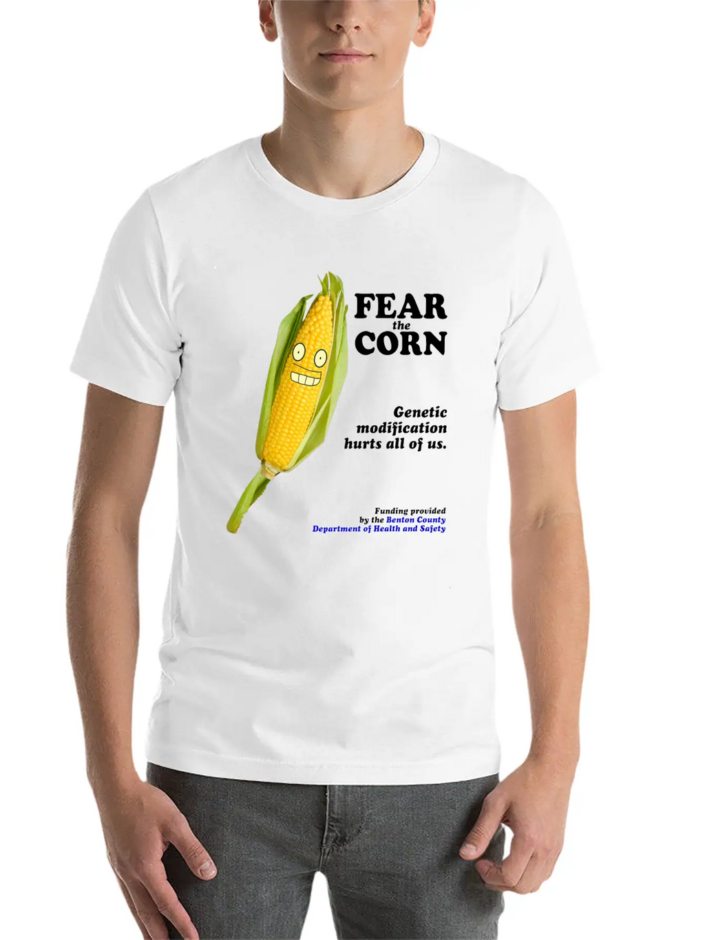 Fear The Corn PSA Breathable Soft Cotton T-Shirt – Timeless Casual Look