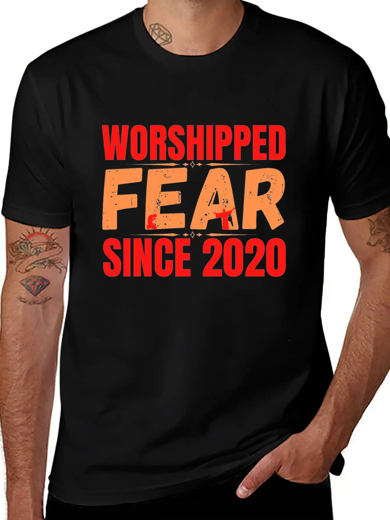 FEAR Worshipped Since 2020 Stylish Everyday T-Shirt – Unisex Basic Cotton Tee