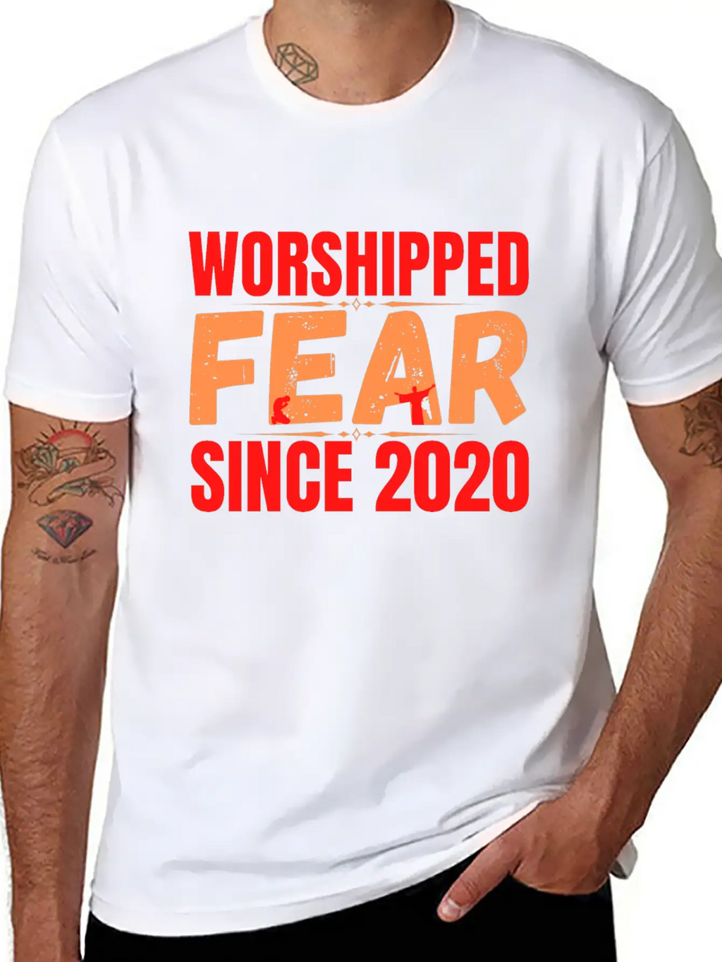 FEAR Worshipped Since 2020 Stylish Everyday T-Shirt – Unisex Basic Cotton Tee