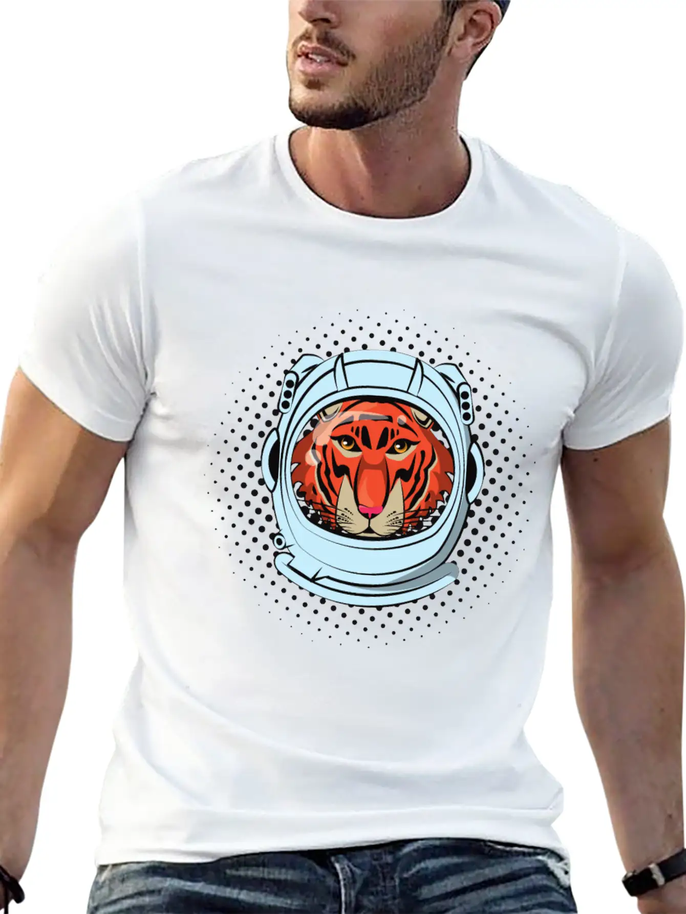 Fearless Big Cat Tiger Eye Tiger Face Tiger Head Casual Graphic T-Shirt – Simple And Comfortable Daily Wear