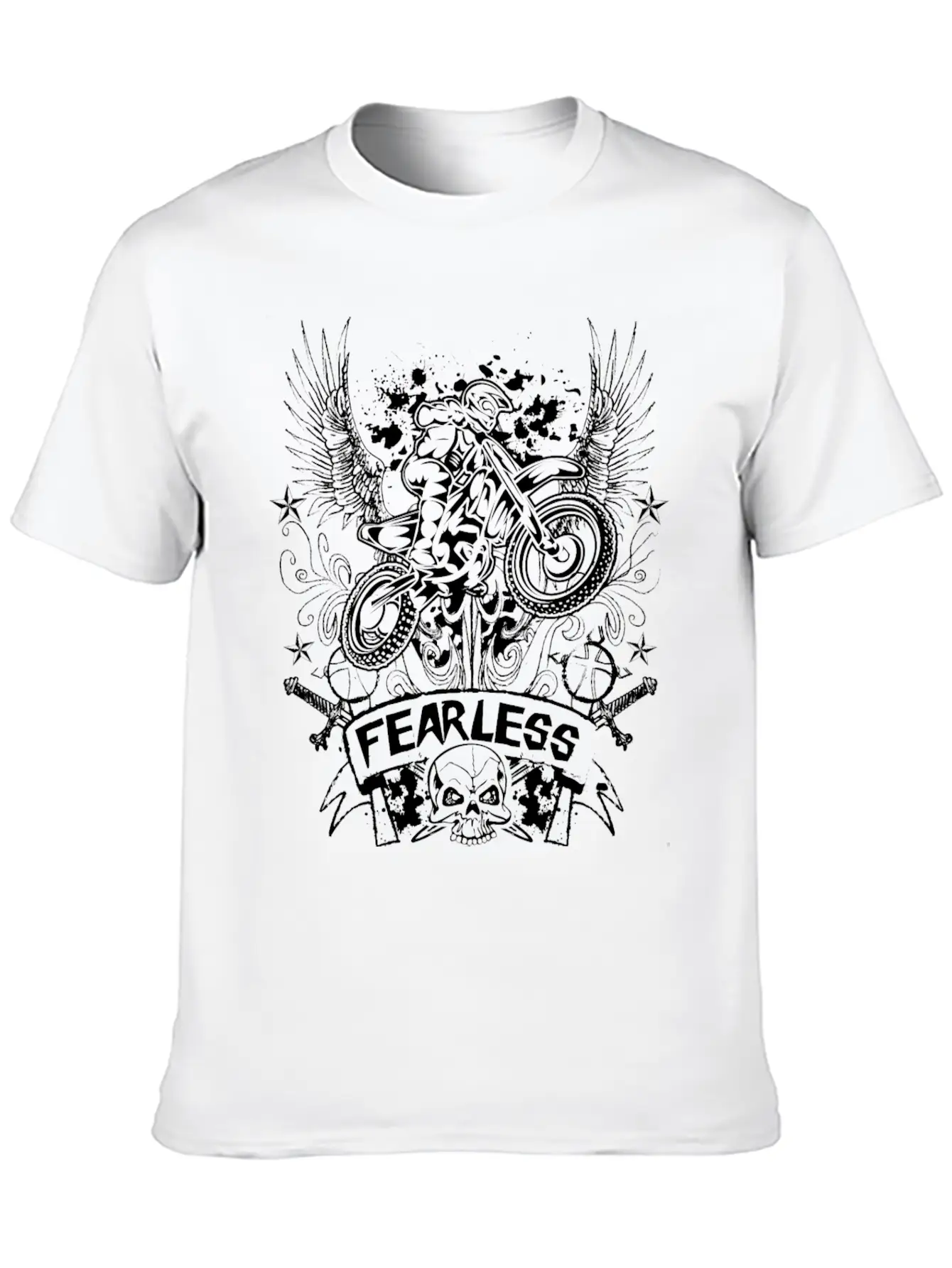 Fearless Motocross Unisex Short Sleeve Soft Cotton T-Shirt – Casual Everyday Wear