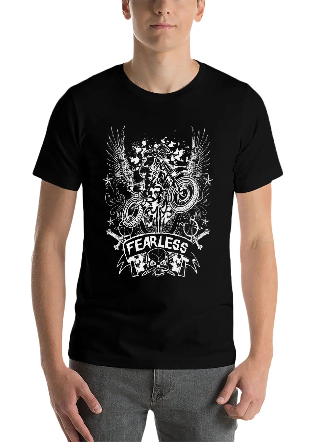 Fearless Motocross Unisex Short Sleeve Soft Cotton T-Shirt – Casual Everyday Wear