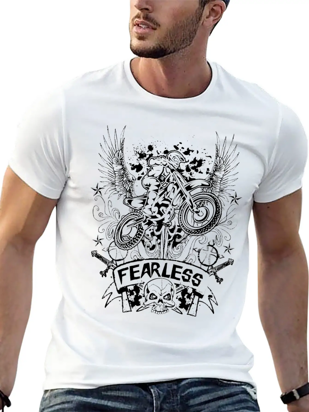 Fearless Motocross Unisex Short Sleeve Soft Cotton T-Shirt – Casual Everyday Wear