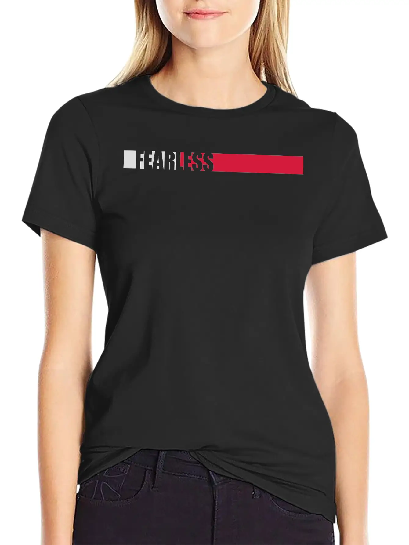 Fearless Text Quote Breathable Soft Cotton T-Shirt – Timeless Casual Look