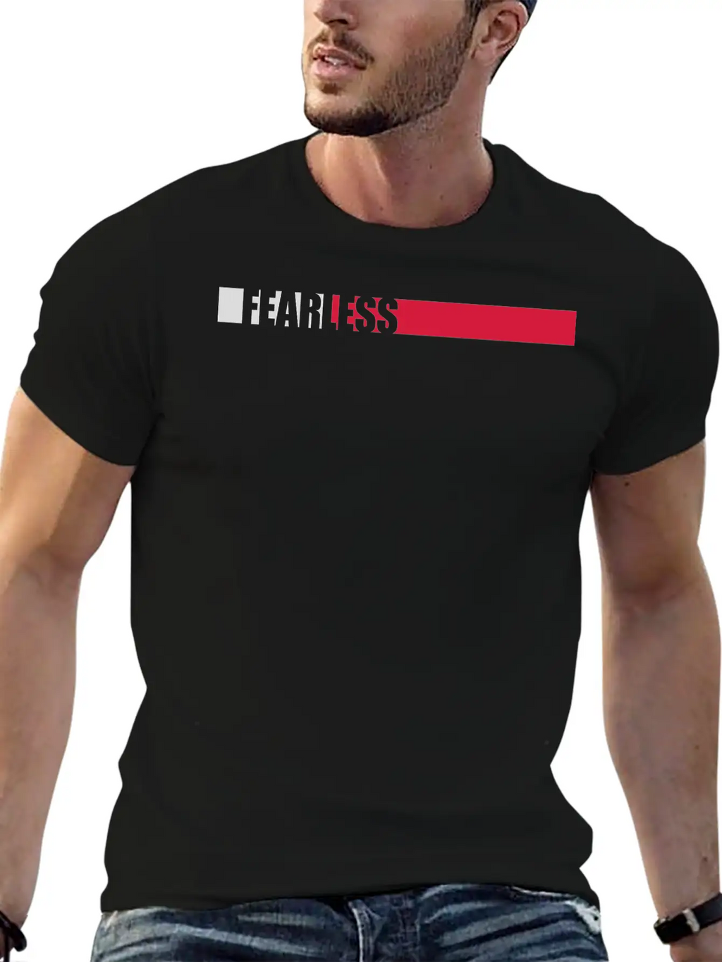 Fearless Text Quote Breathable Soft Cotton T-Shirt – Timeless Casual Look