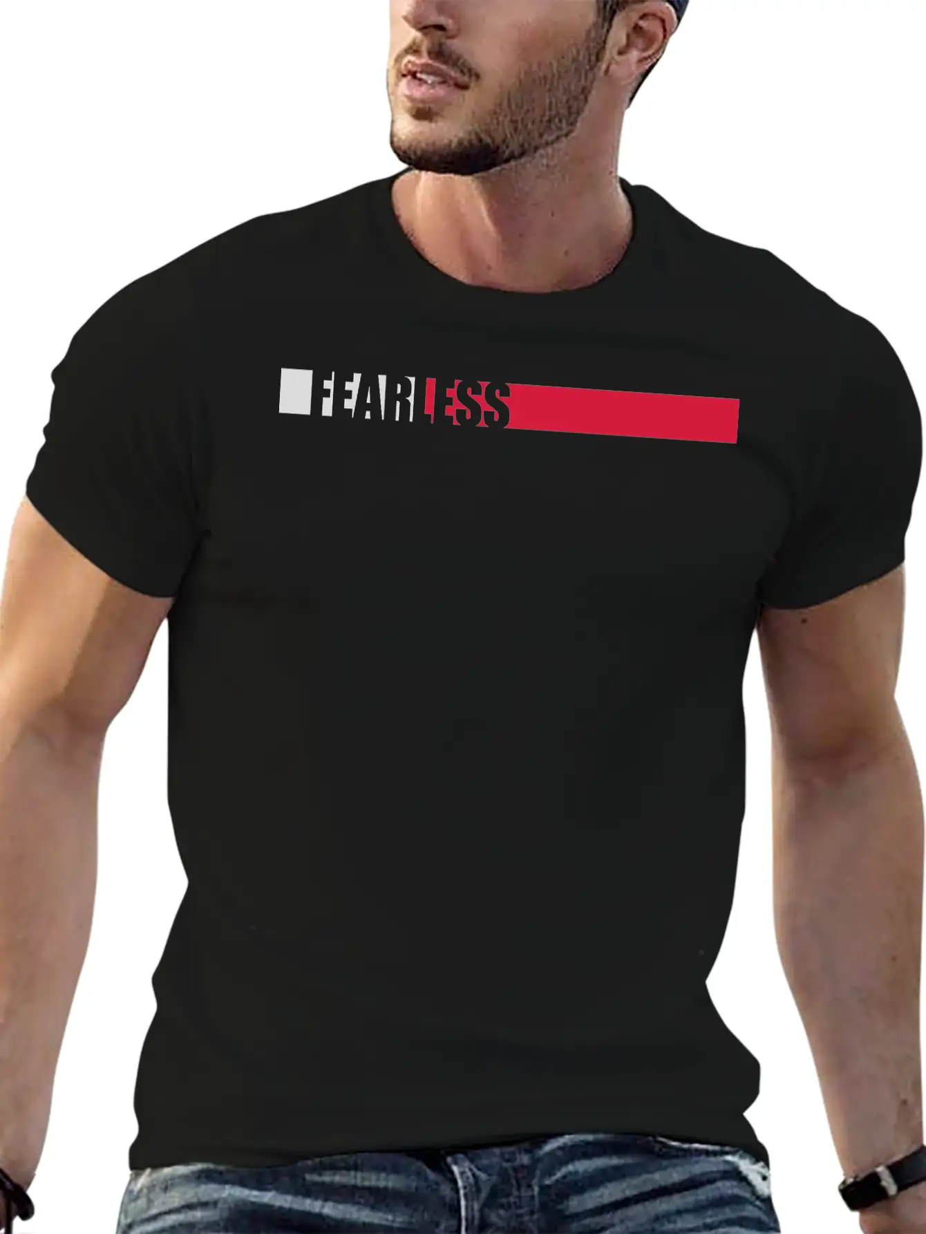 Fearless Text Quote Breathable Soft Cotton T-Shirt – Timeless Casual Look