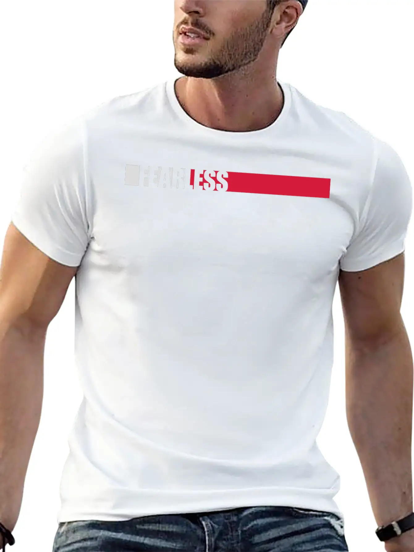 Fearless Text Quote Breathable Soft Cotton T-Shirt – Timeless Casual Look