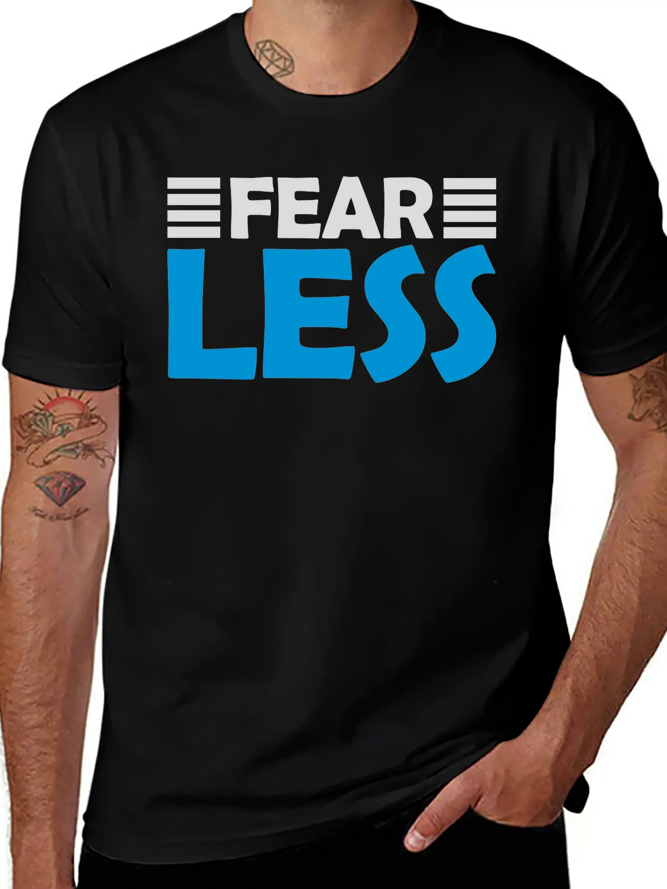 Fearless Text Quote Unisex Short Sleeve Soft Cotton T-Shirt – Casual Everyday Wear