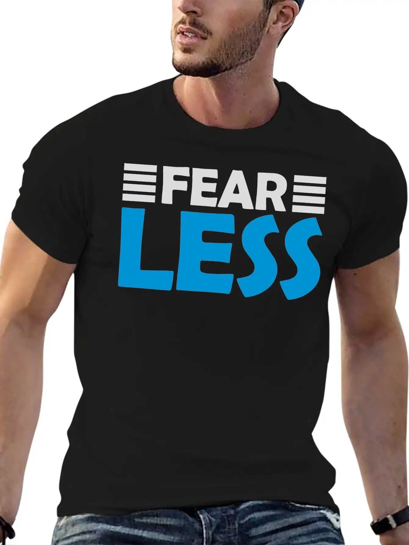 Fearless Text Quote Unisex Short Sleeve Soft Cotton T-Shirt – Casual Everyday Wear