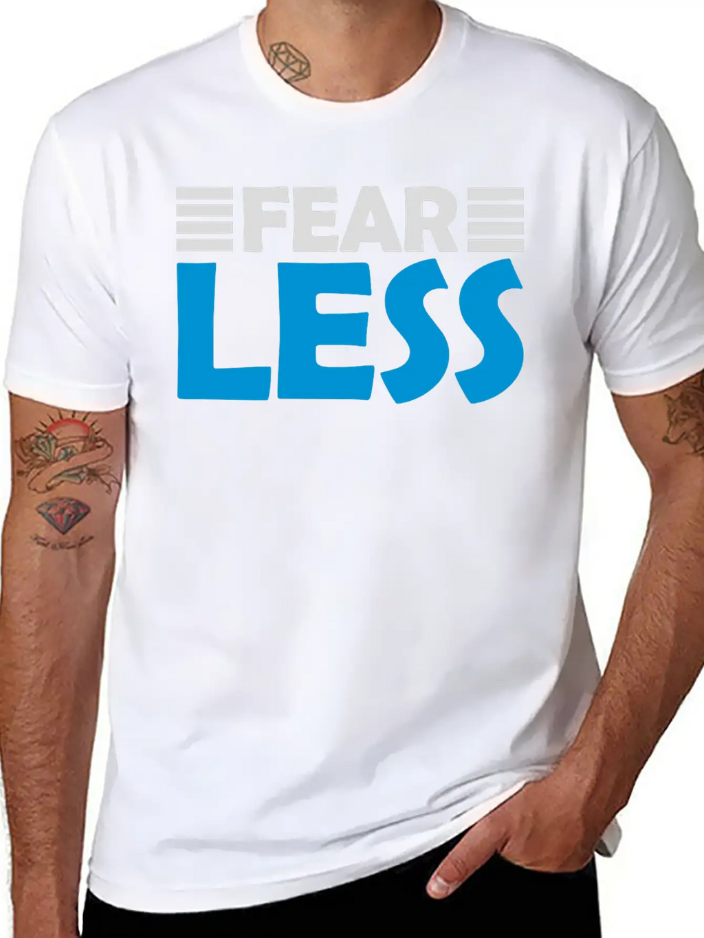 Fearless Text Quote Unisex Short Sleeve Soft Cotton T-Shirt – Casual Everyday Wear