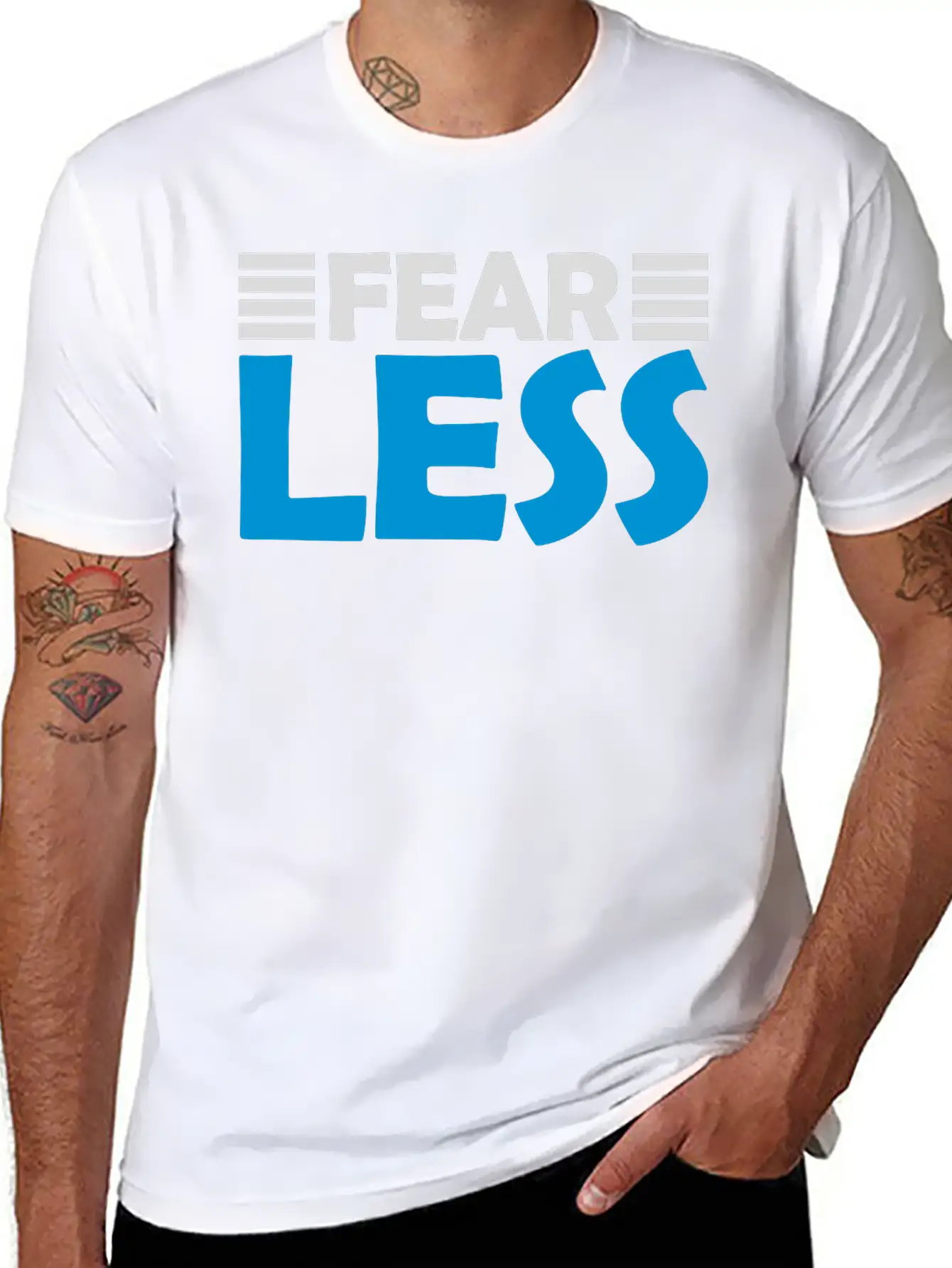 Fearless Text Quote Unisex Short Sleeve Soft Cotton T-Shirt – Casual Everyday Wear