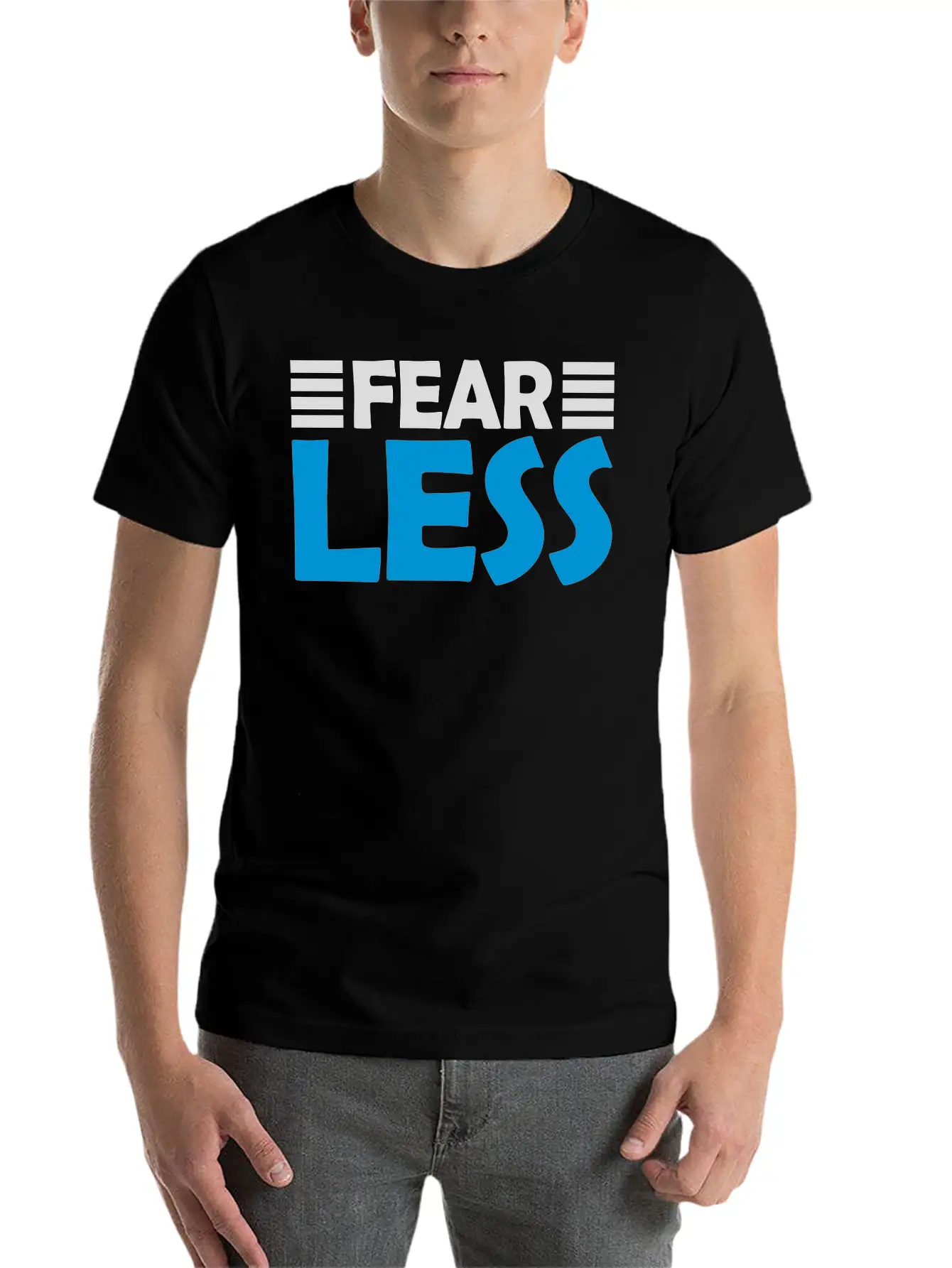 Fearless Text Quote Unisex Short Sleeve Soft Cotton T-Shirt – Casual Everyday Wear