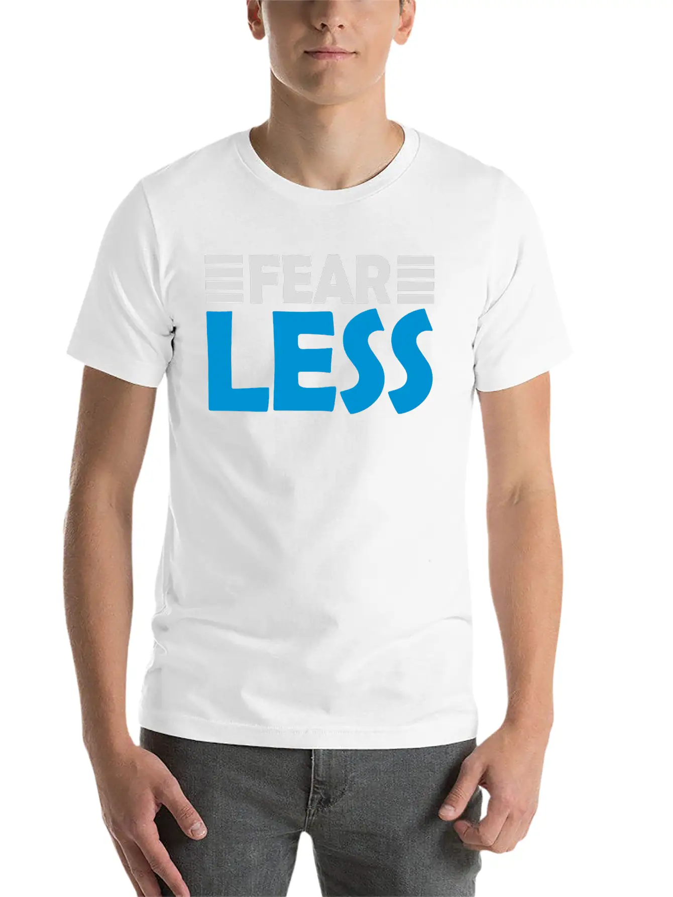 Fearless Text Quote Unisex Short Sleeve Soft Cotton T-Shirt – Casual Everyday Wear