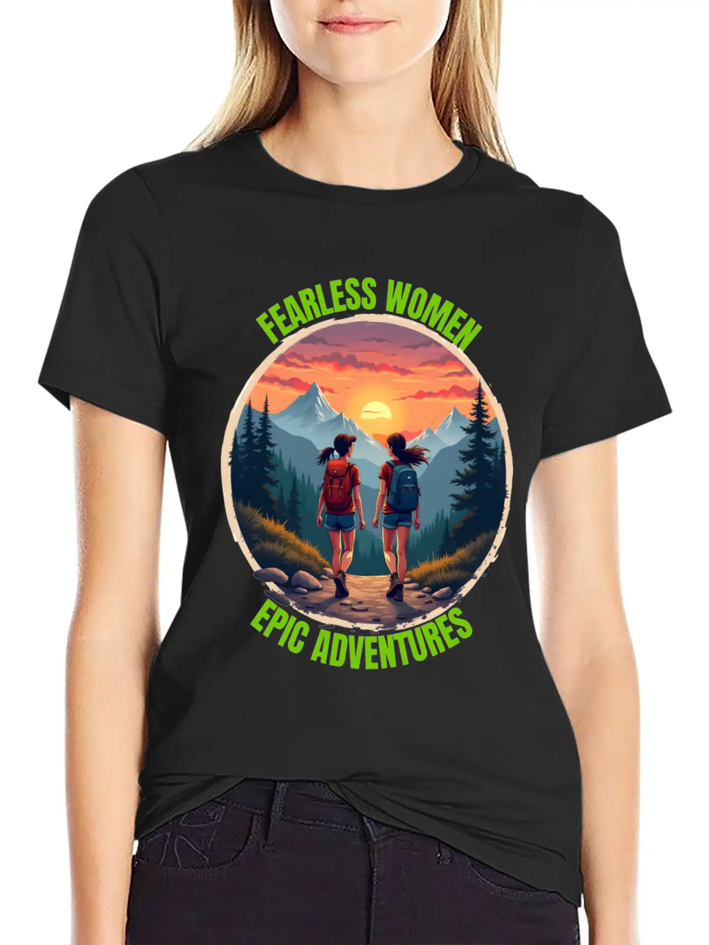 Fearless Women, Epic Adventures - Hiking Women Casual Graphic T-Shirt – Simple And Comfortable Daily Wear
