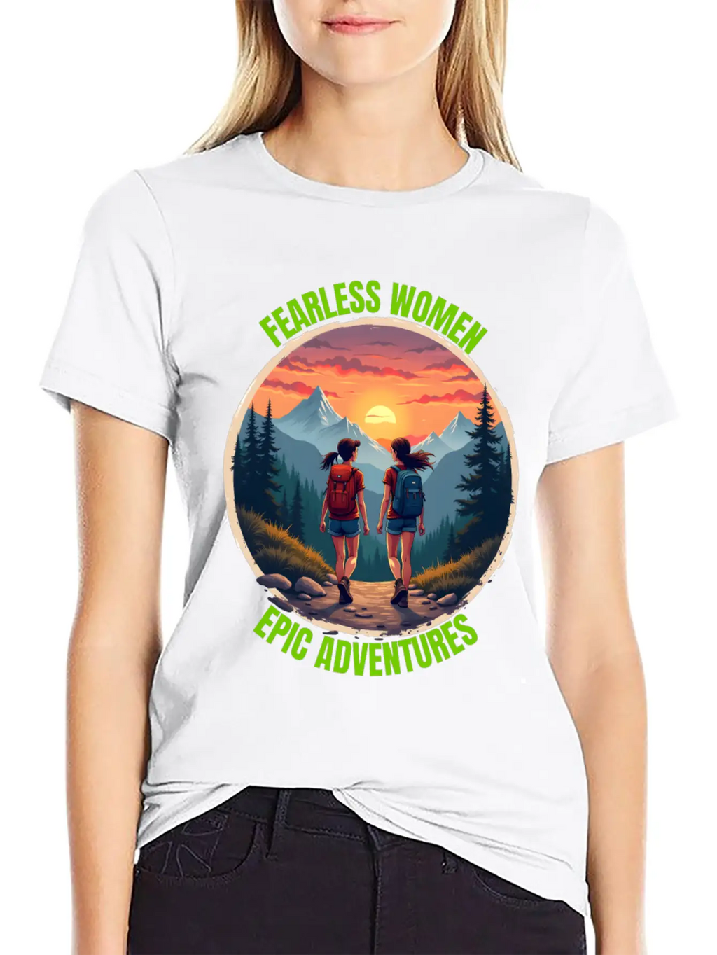 Fearless Women, Epic Adventures - Hiking Women Casual Graphic T-Shirt – Simple And Comfortable Daily Wear