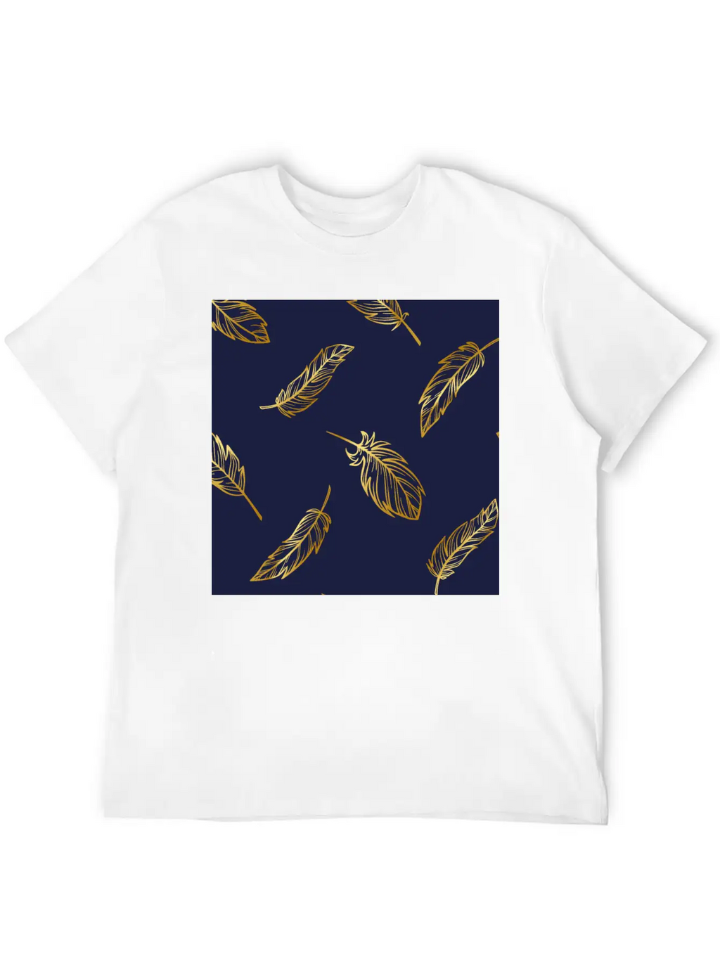 Feather Gold Breathable Soft Cotton T-Shirt – Timeless Casual Look