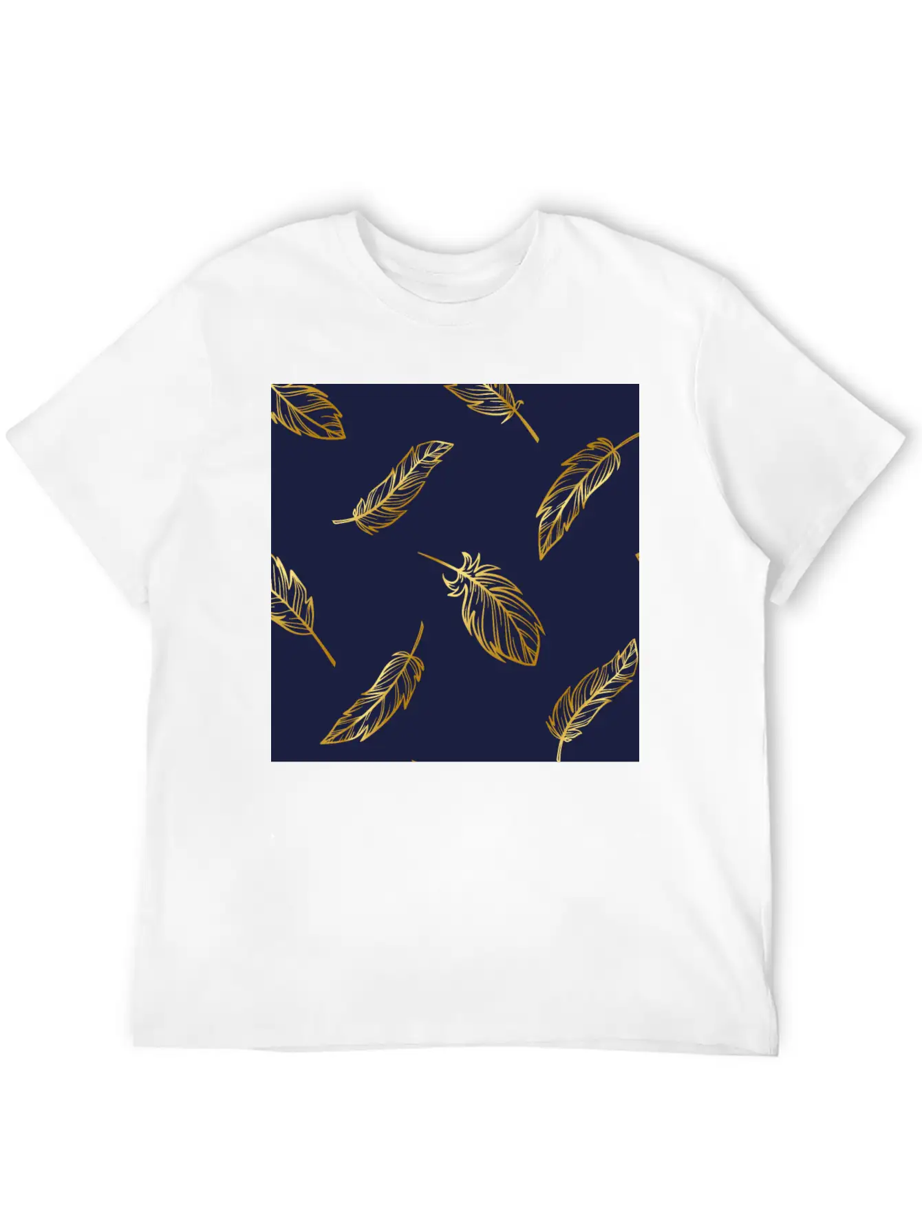 Feather Gold Breathable Soft Cotton T-Shirt – Timeless Casual Look