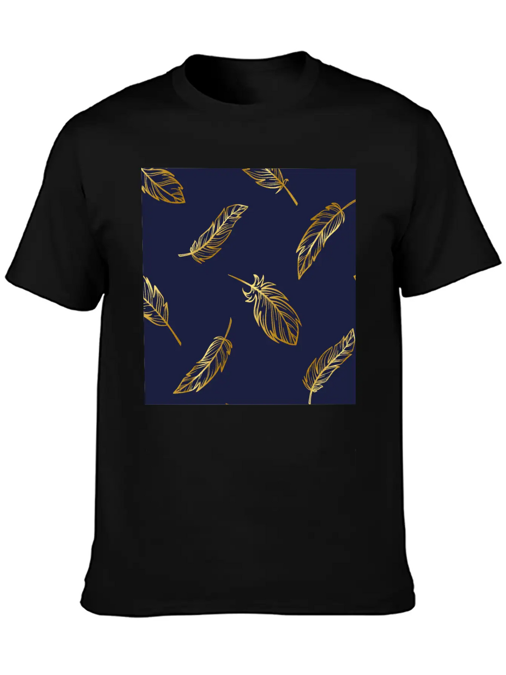 Feather Gold Breathable Soft Cotton T-Shirt – Timeless Casual Look