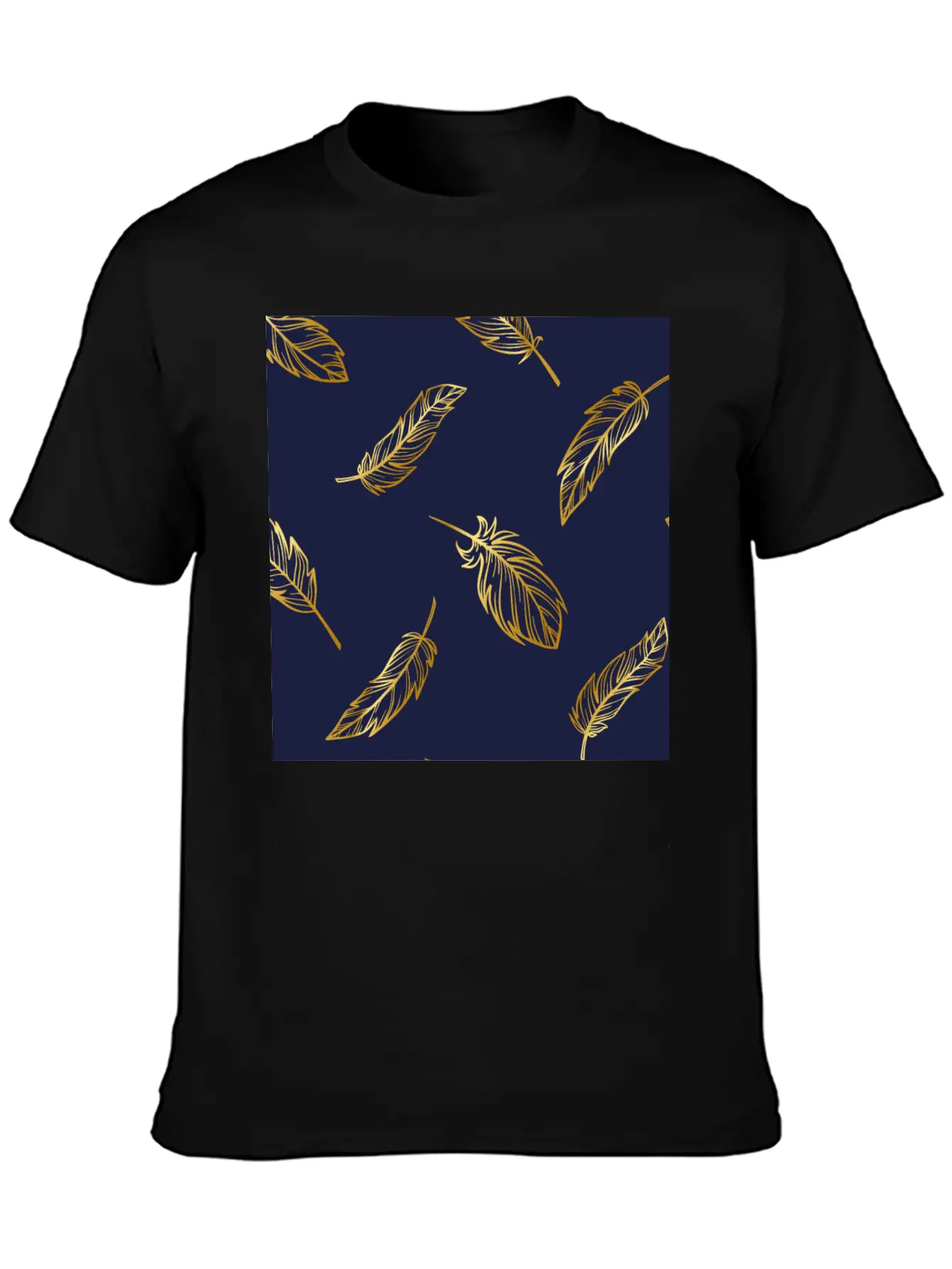 Feather Gold Breathable Soft Cotton T-Shirt – Timeless Casual Look