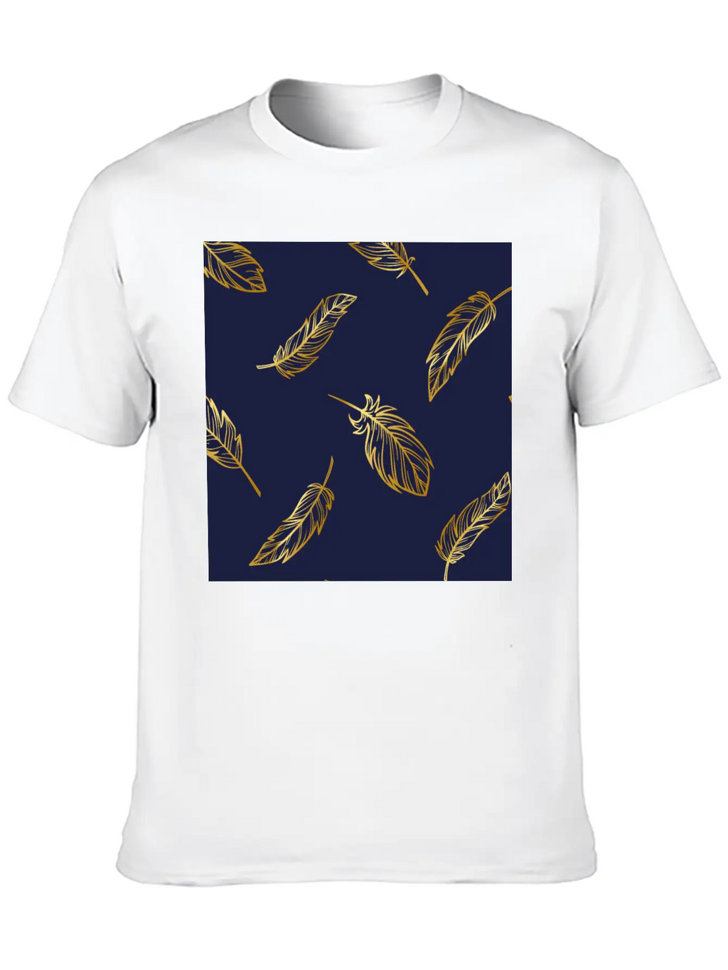 Feather Gold Breathable Soft Cotton T-Shirt – Timeless Casual Look