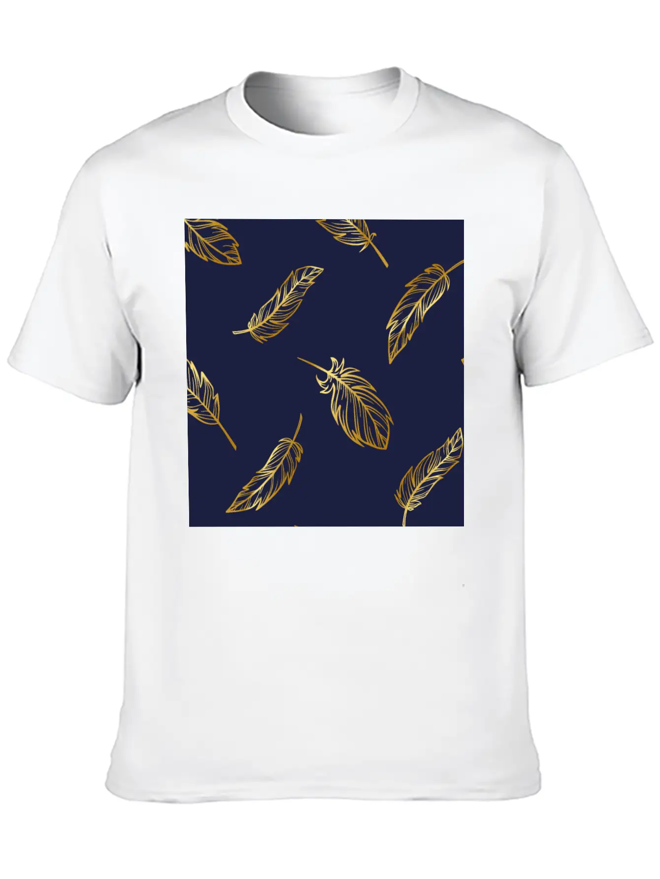Feather Gold Breathable Soft Cotton T-Shirt – Timeless Casual Look