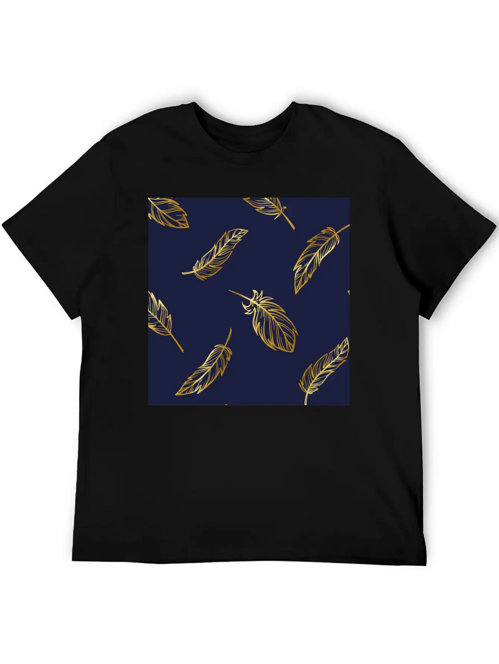 Feather Gold Breathable Soft Cotton T-Shirt – Timeless Casual Look