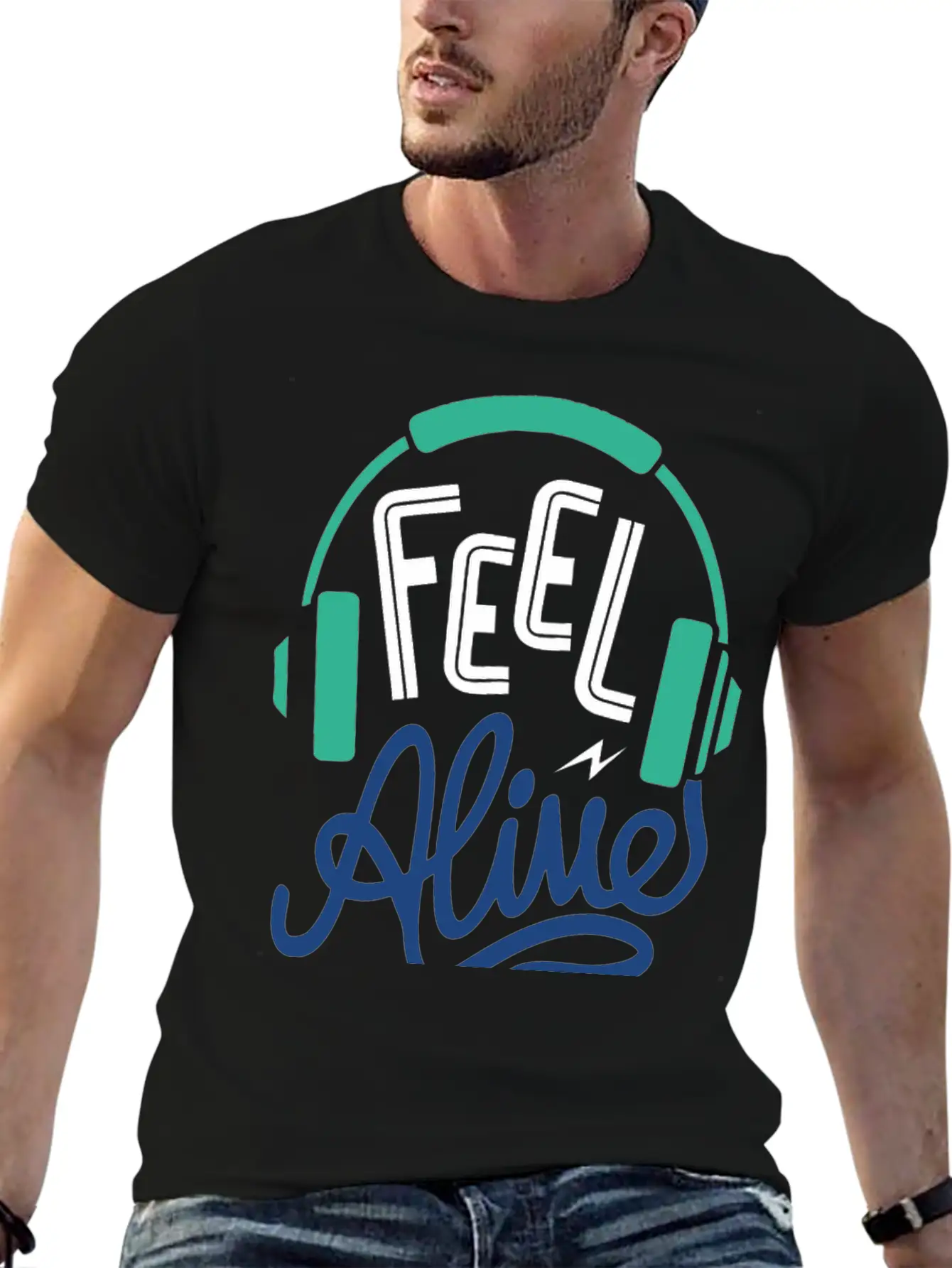 Feel Alive Unisex Short Sleeve Soft Cotton T-Shirt – Casual Everyday Wear