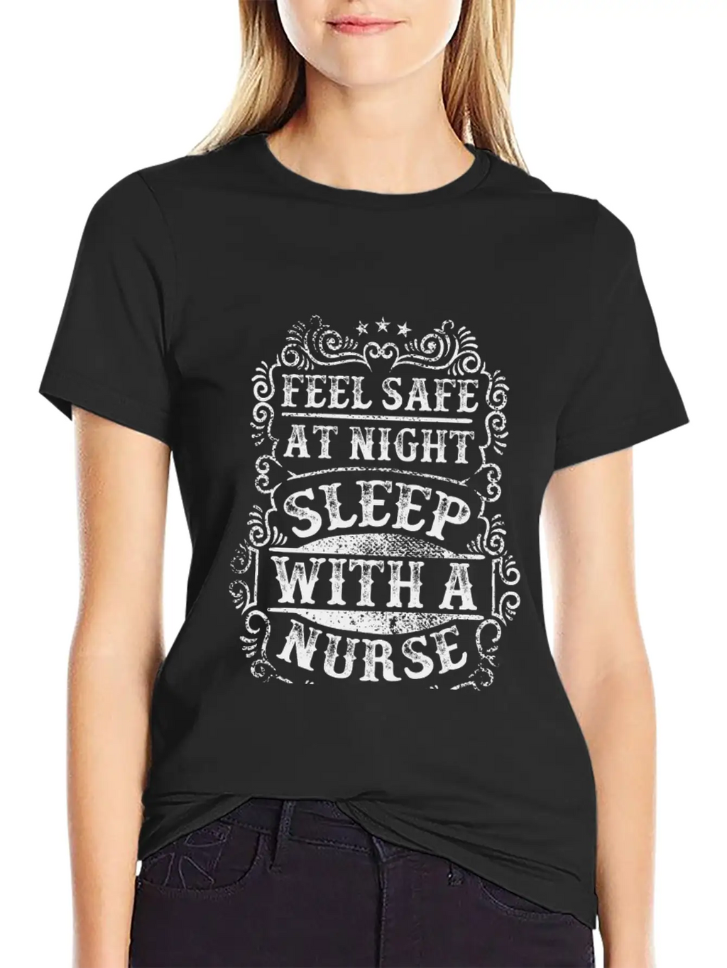 Feel Safe At Night Sleep With A Nurse Unisex Casual T-Shirt – Clean Design For Daily Comfort