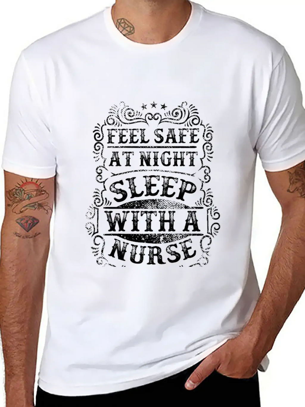 Feel Safe At Night Sleep With A Nurse Unisex Casual T-Shirt – Clean Design For Daily Comfort