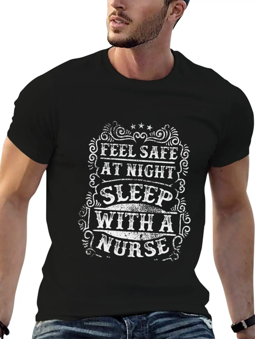 Feel Safe At Night Sleep With A Nurse Unisex Casual T-Shirt – Clean Design For Daily Comfort