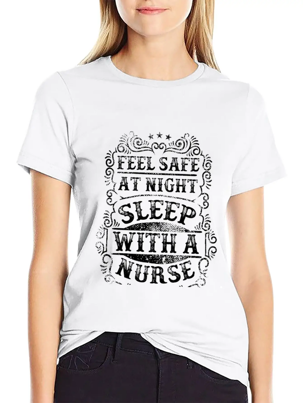 Feel Safe At Night Sleep With A Nurse Unisex Casual T-Shirt – Clean Design For Daily Comfort