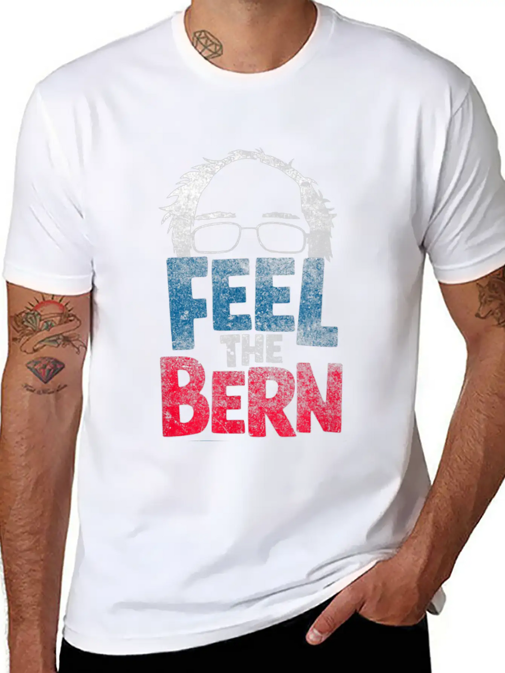 Feel The Bern Bernie Sanders 2020 Bernie Hair Vote Casual Graphic T-Shirt – Simple And Comfortable Daily Wear