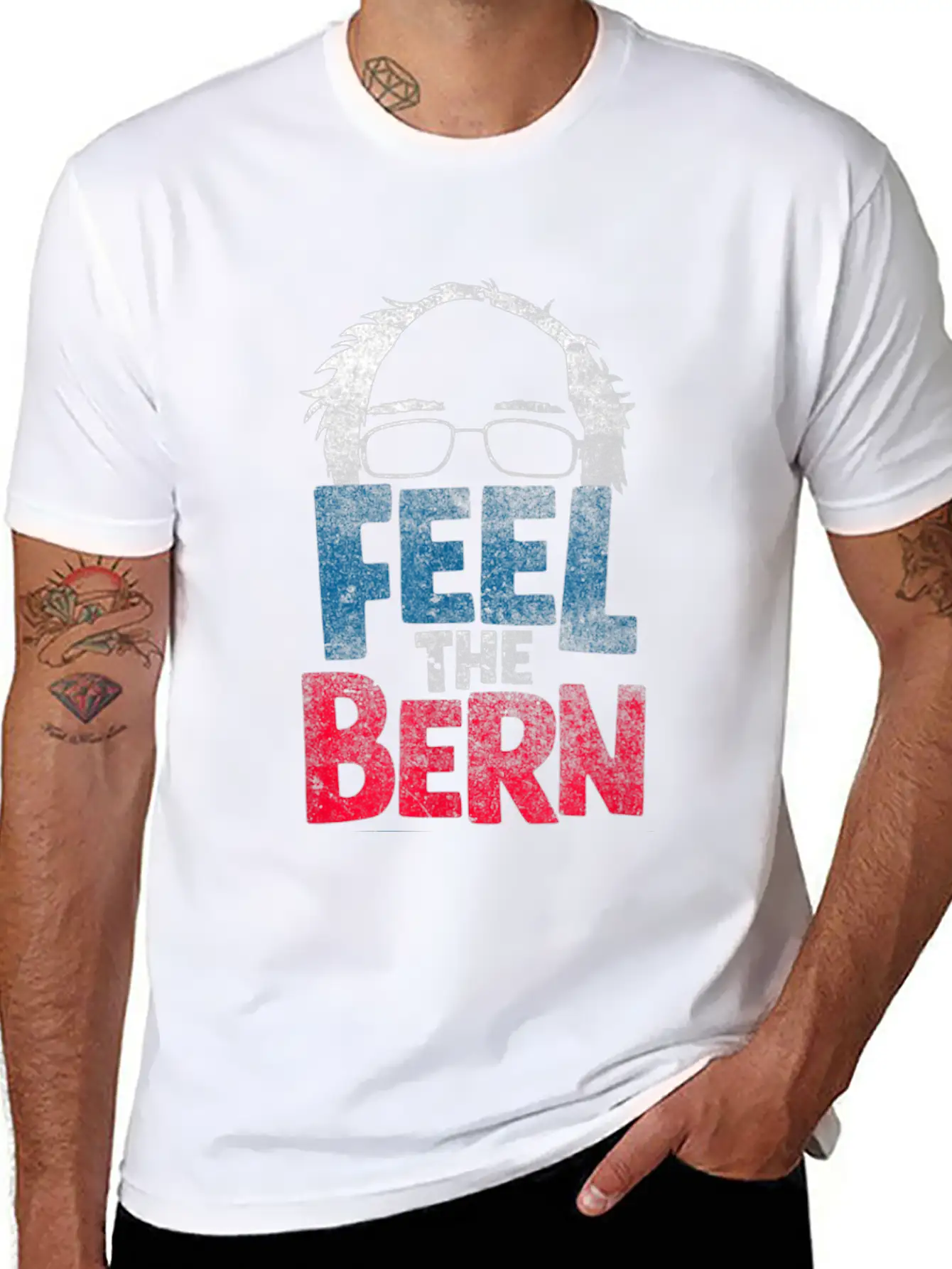 Feel The Bern Bernie Sanders 2020 Bernie Hair Vote Casual Graphic T-Shirt – Simple And Comfortable Daily Wear