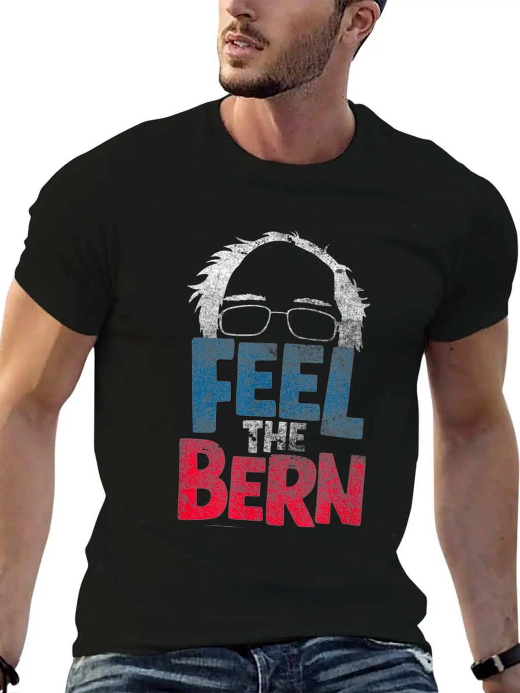 Feel The Bern Bernie Sanders 2020 Bernie Hair Vote Casual Graphic T-Shirt – Simple And Comfortable Daily Wear