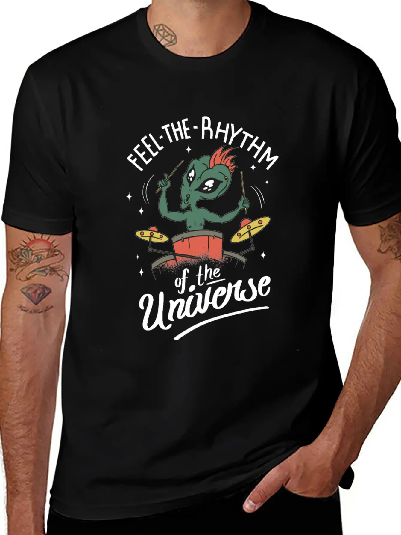Feel The Rhythm Of The Universe Unisex Short Sleeve Soft Cotton T-Shirt – Casual Everyday Wear