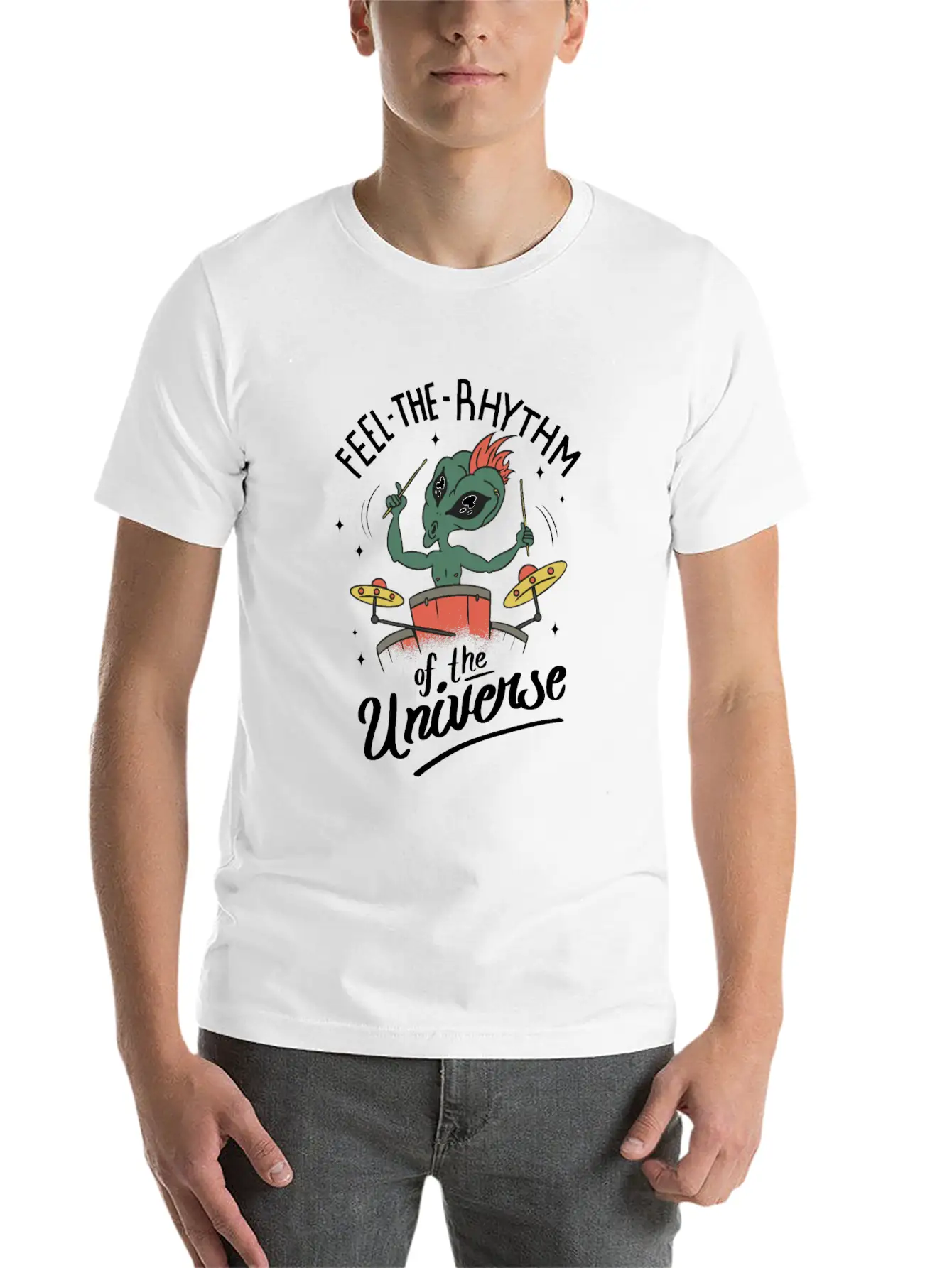 Feel The Rhythm Of The Universe Unisex Short Sleeve Soft Cotton T-Shirt – Casual Everyday Wear