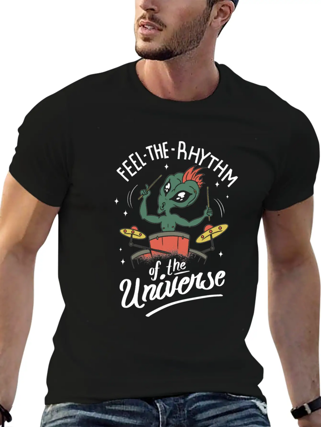 Feel The Rhythm Of The Universe Unisex Short Sleeve Soft Cotton T-Shirt – Casual Everyday Wear
