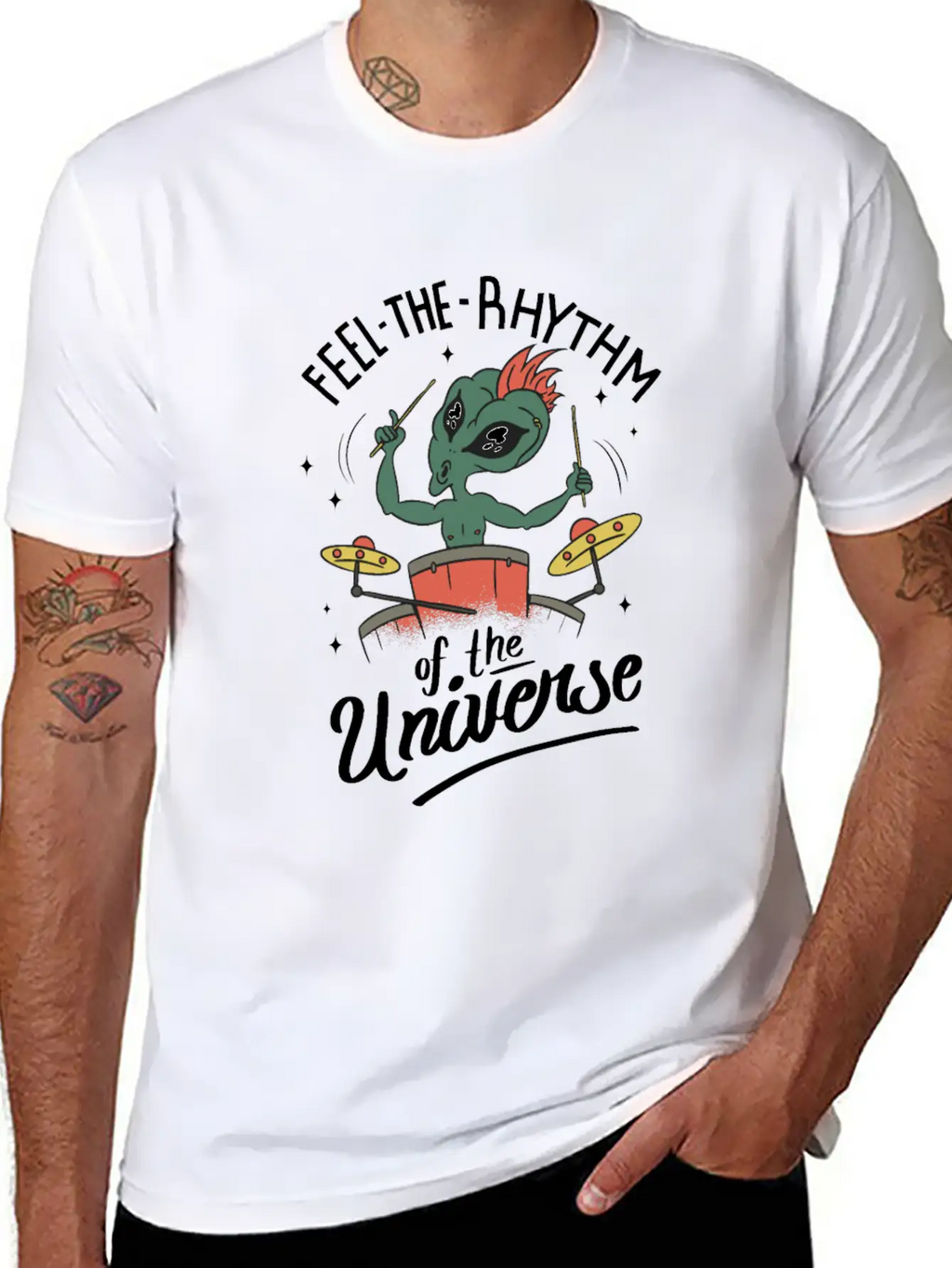 Feel The Rhythm Of The Universe Unisex Short Sleeve Soft Cotton T-Shirt – Casual Everyday Wear