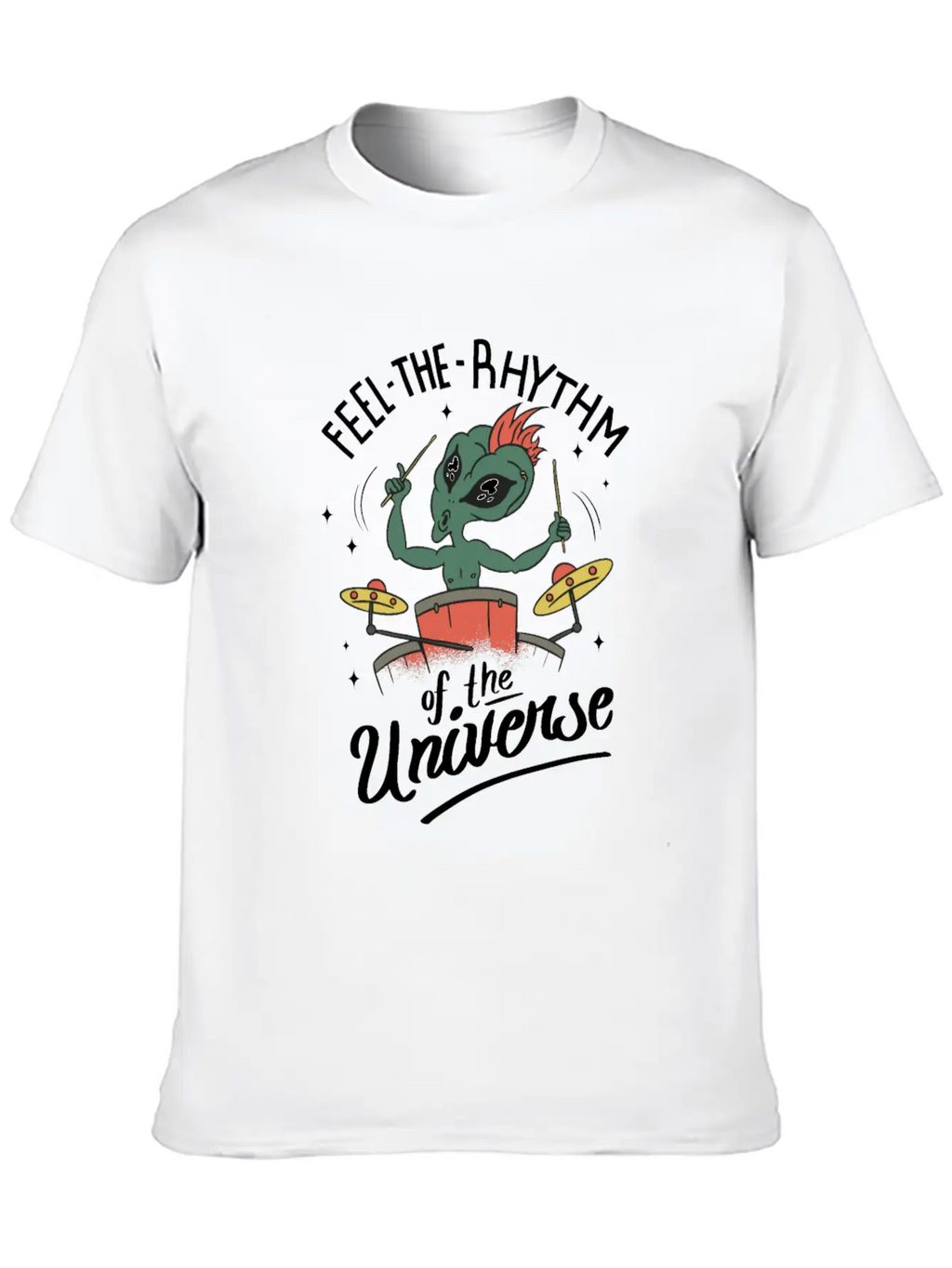 Feel The Rhythm Of The Universe Unisex Short Sleeve Soft Cotton T-Shirt – Casual Everyday Wear