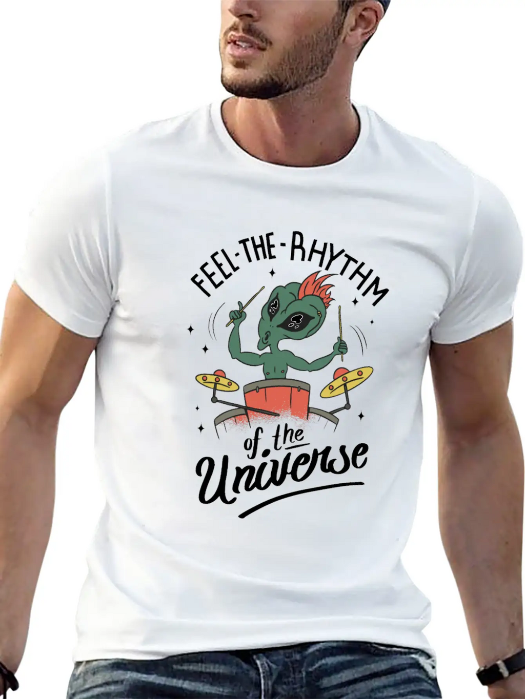 Feel The Rhythm Of The Universe Unisex Short Sleeve Soft Cotton T-Shirt – Casual Everyday Wear