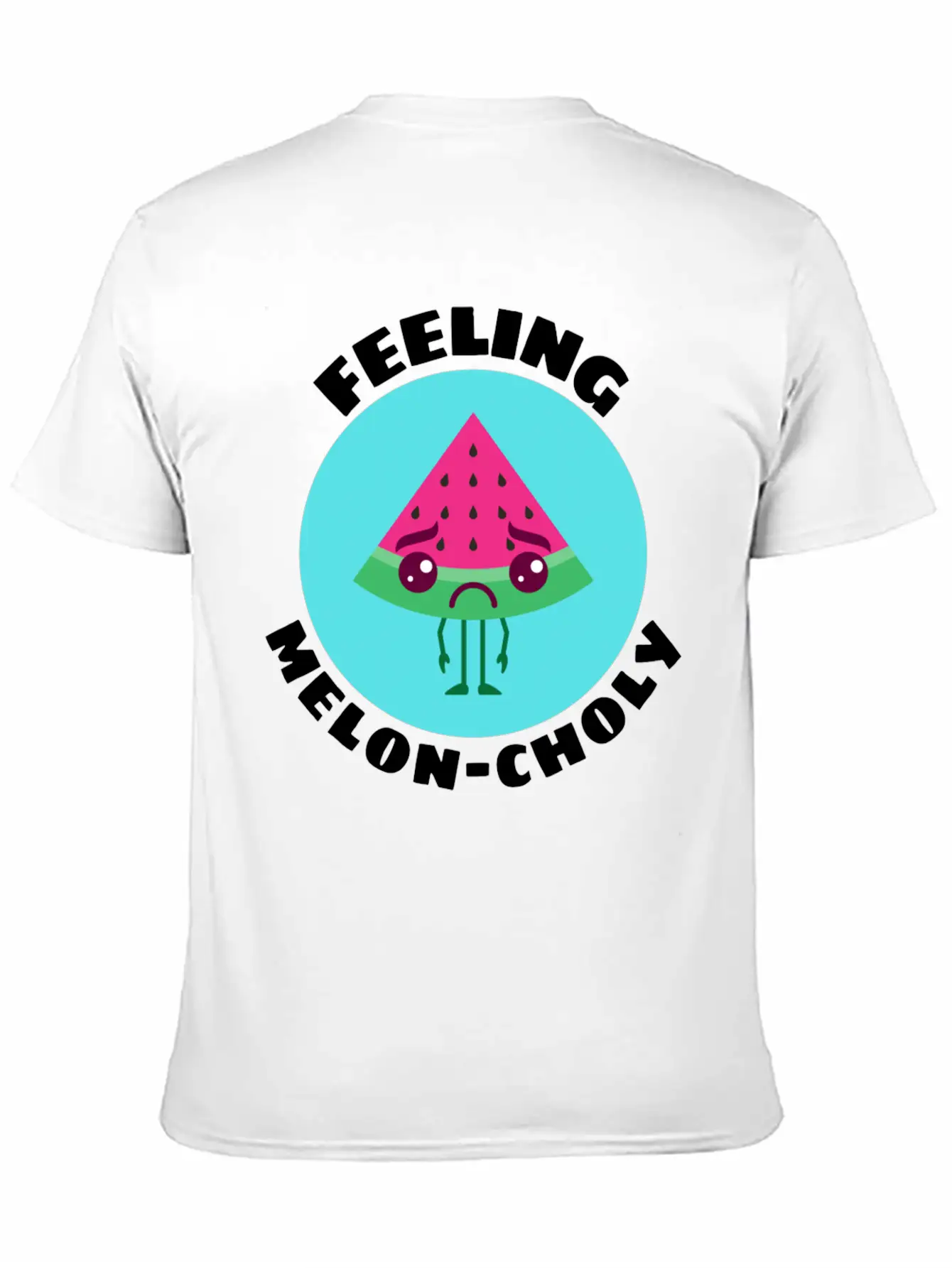 Feeling Melon Choly Cute Watermelon Pun Unisex Casual T-Shirt – Clean Design For Daily Comfort