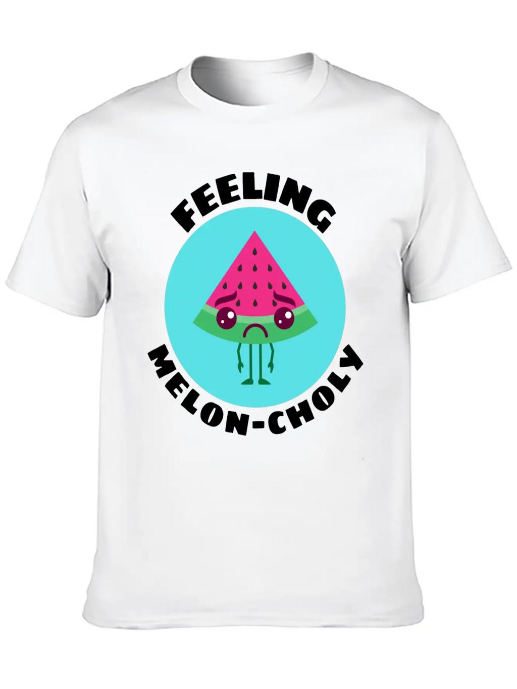 Feeling Melon Choly Cute Watermelon Pun Unisex Casual T-Shirt – Clean Design For Daily Comfort