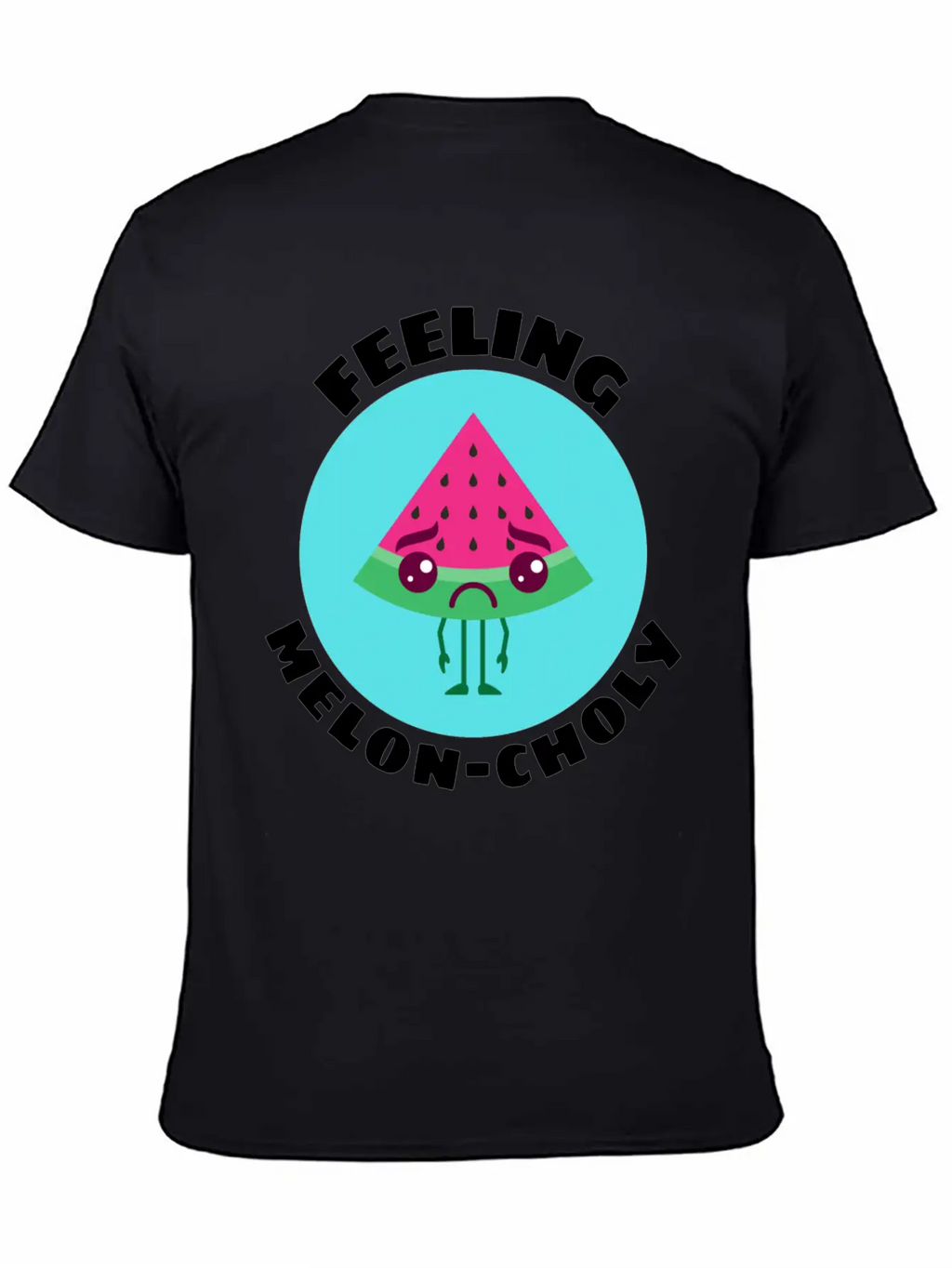 Feeling Melon Choly Cute Watermelon Pun Unisex Casual T-Shirt – Clean Design For Daily Comfort