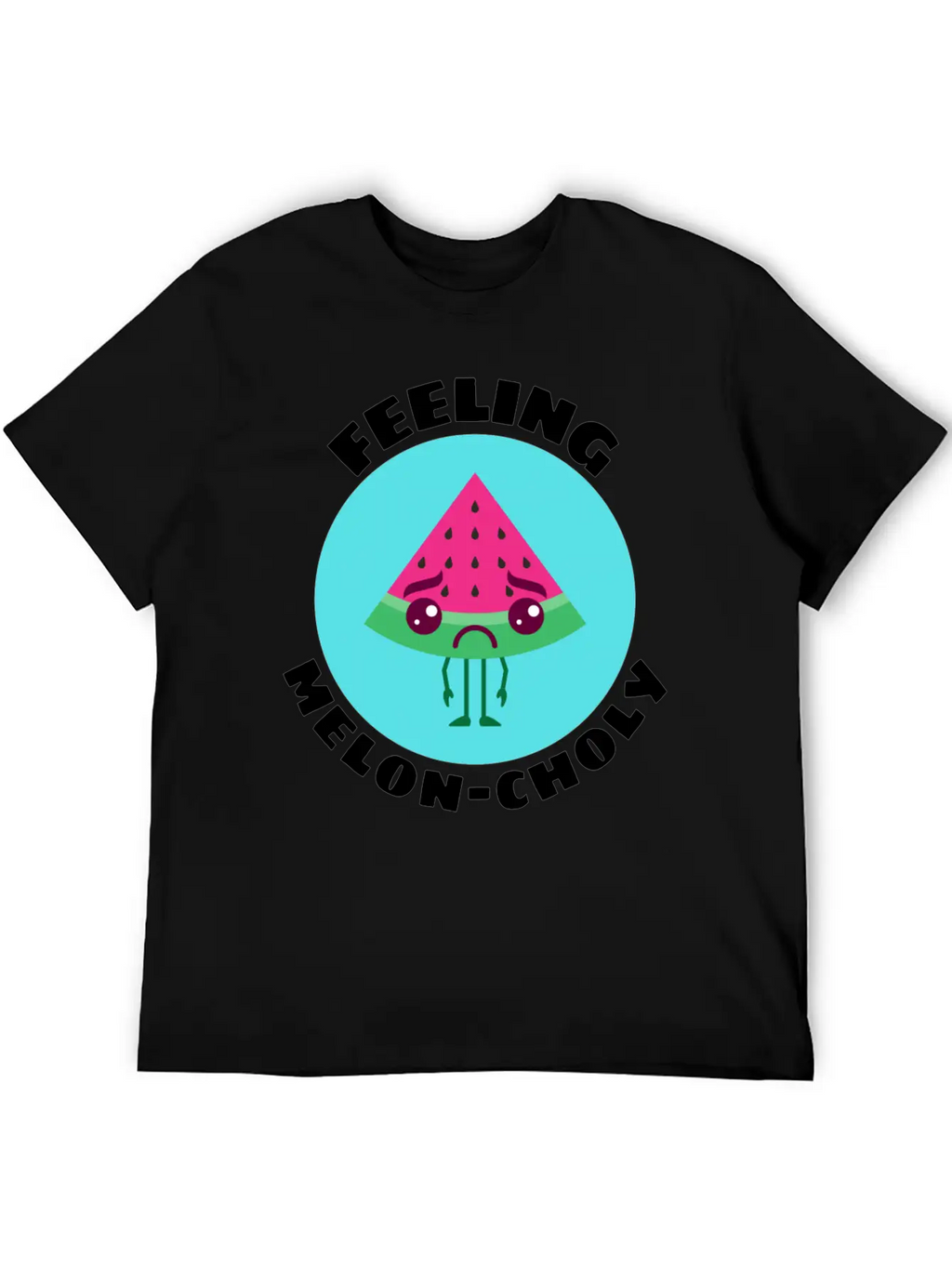 Feeling Melon Choly Cute Watermelon Pun Unisex Casual T-Shirt – Clean Design For Daily Comfort