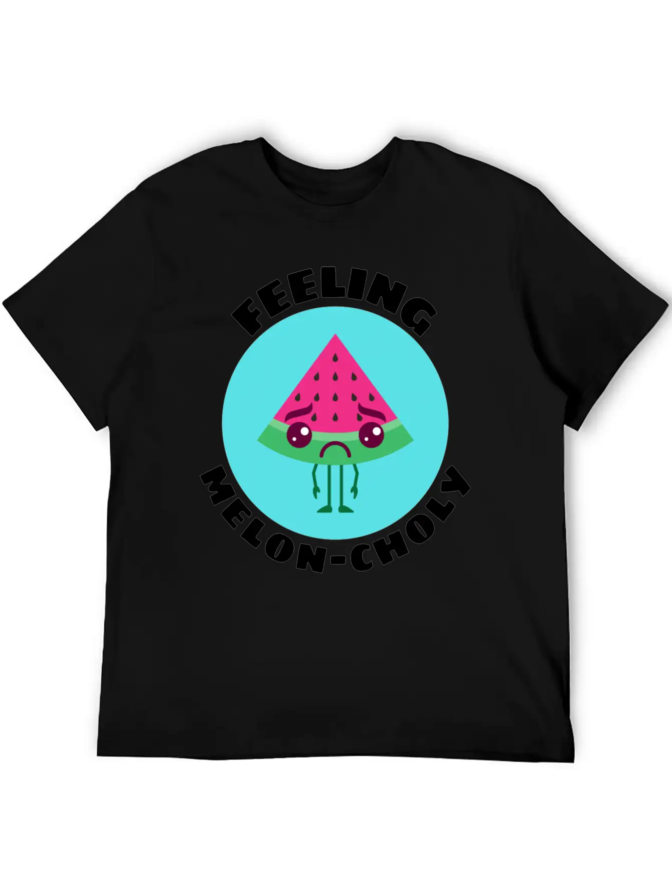 Feeling Melon Choly Cute Watermelon Pun Unisex Casual T-Shirt – Clean Design For Daily Comfort