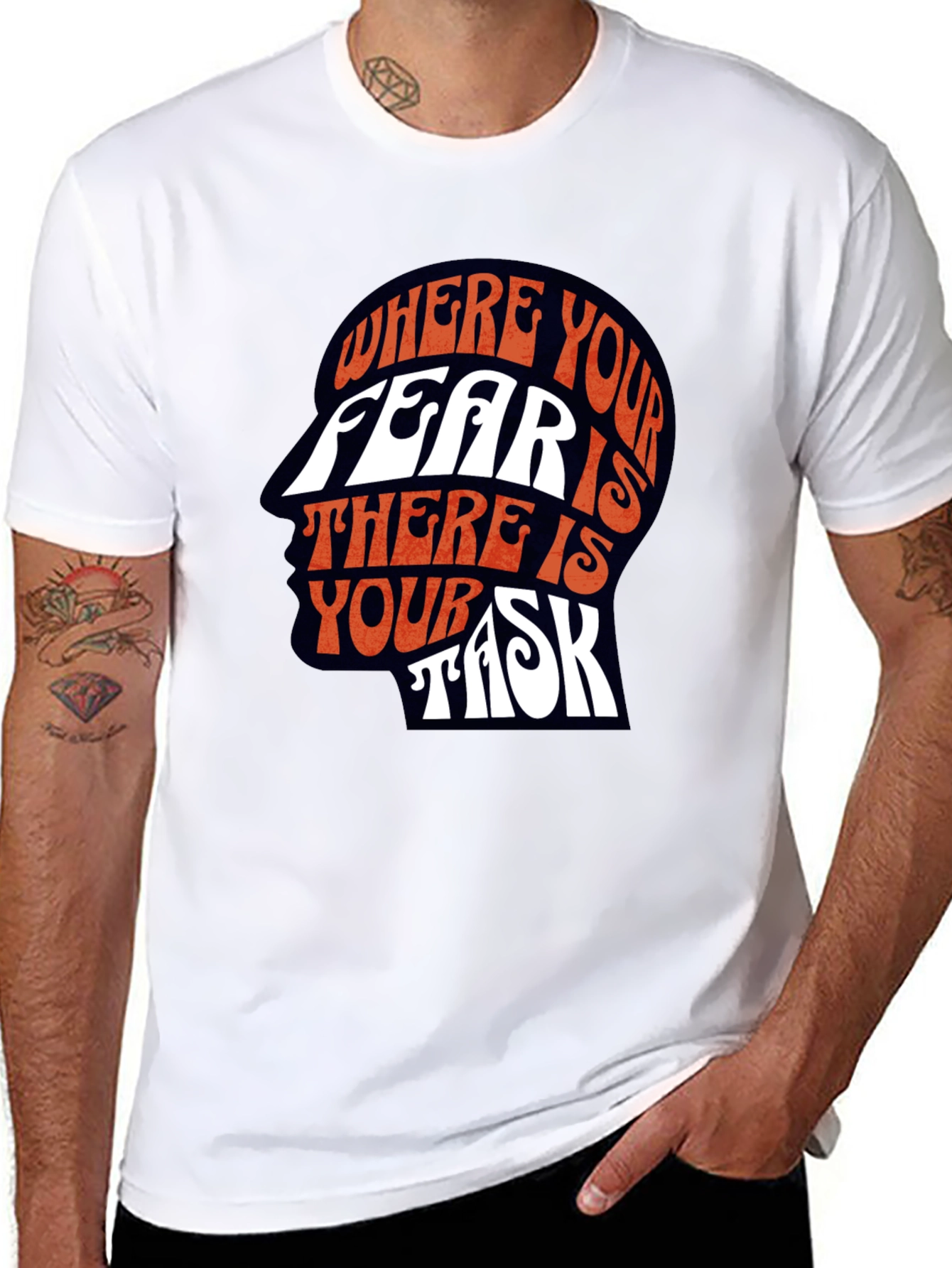 Fear is Your Task Graphic Tee - Unique Design