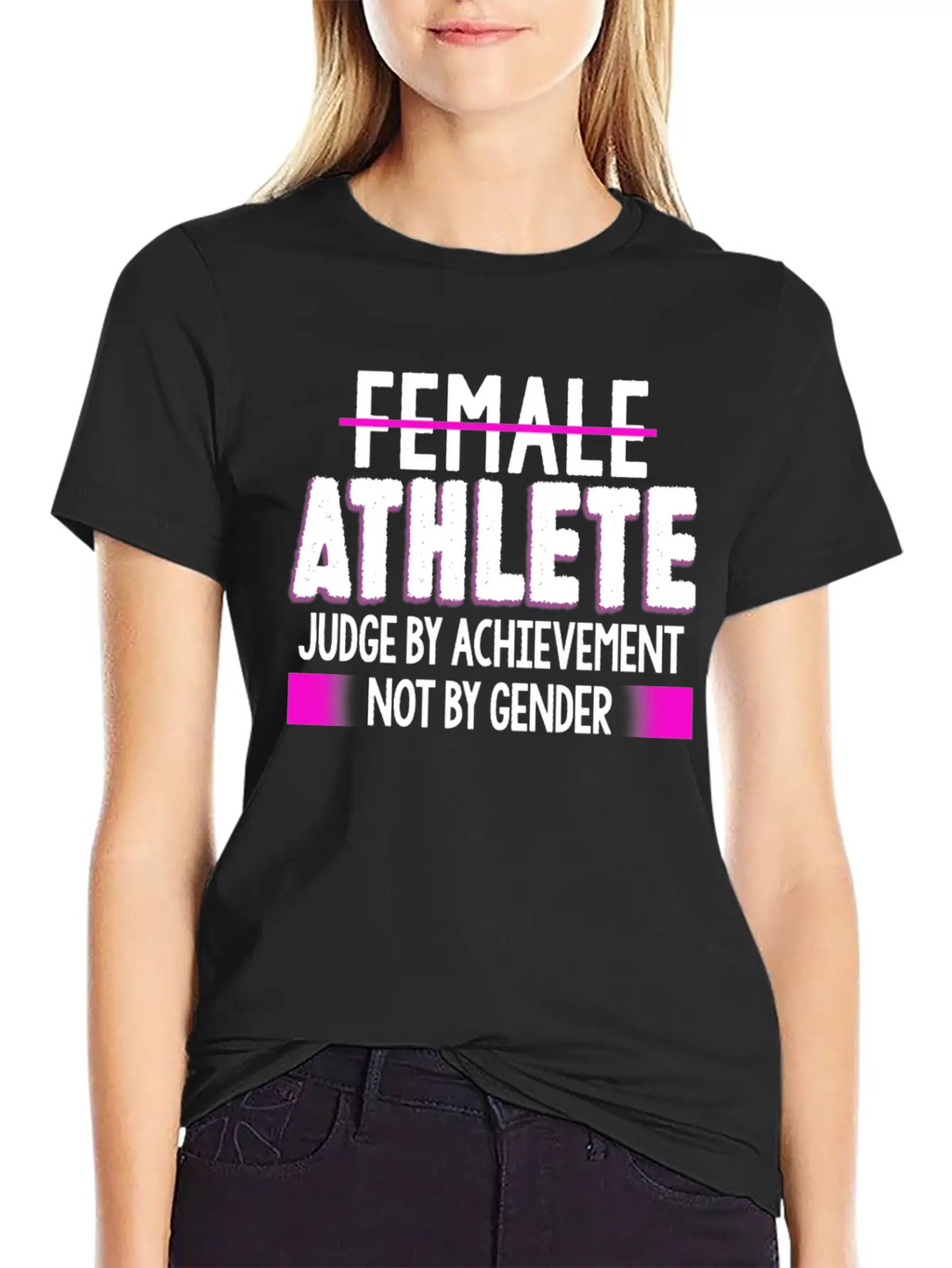Female Athlete Judge By Achievement Not Gender Essential Cotton Tee For Daily Outfits – Unisex Style
