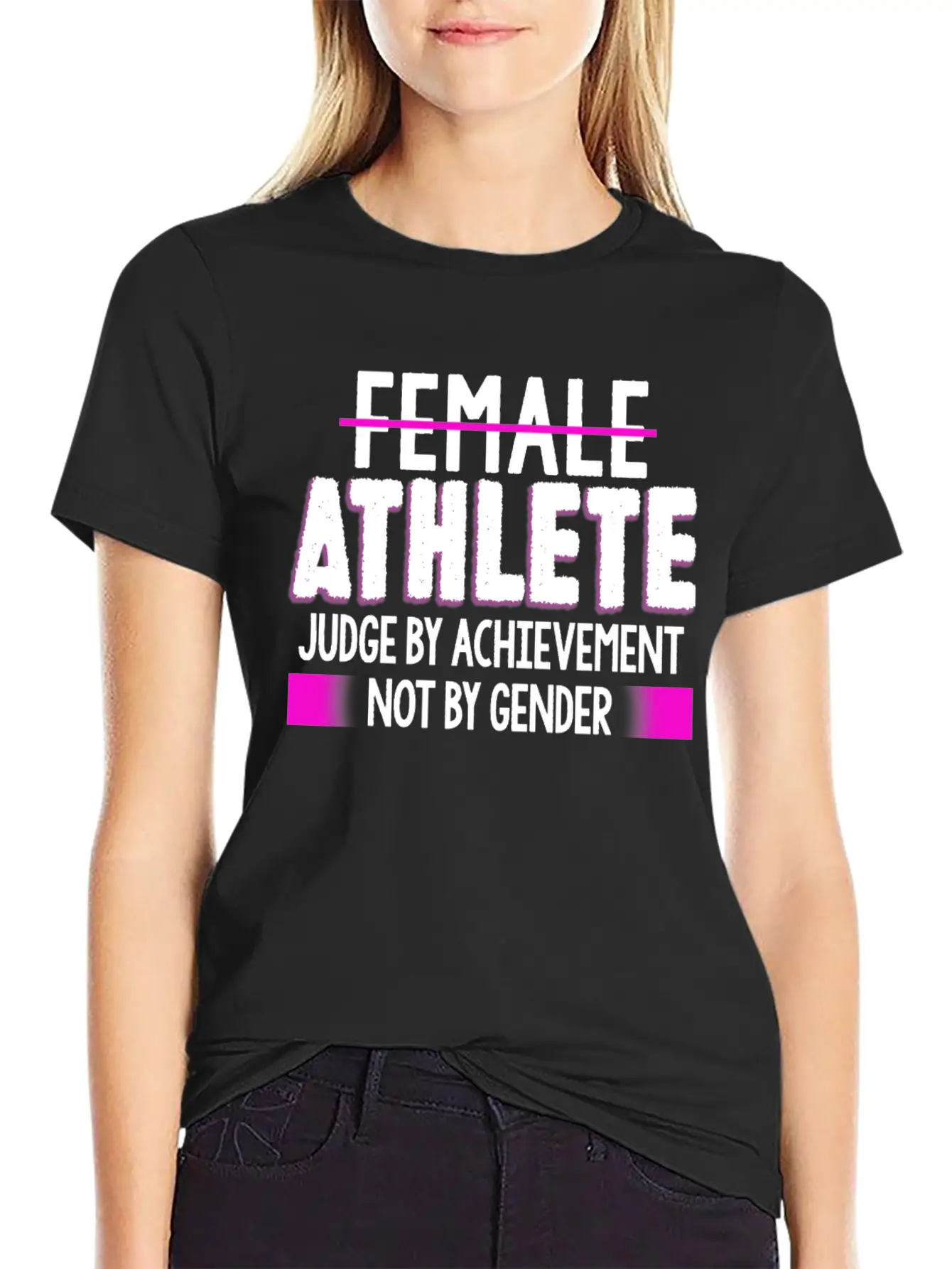 Female Athlete Judge By Achievement Not Gender Essential Cotton Tee For Daily Outfits – Unisex Style