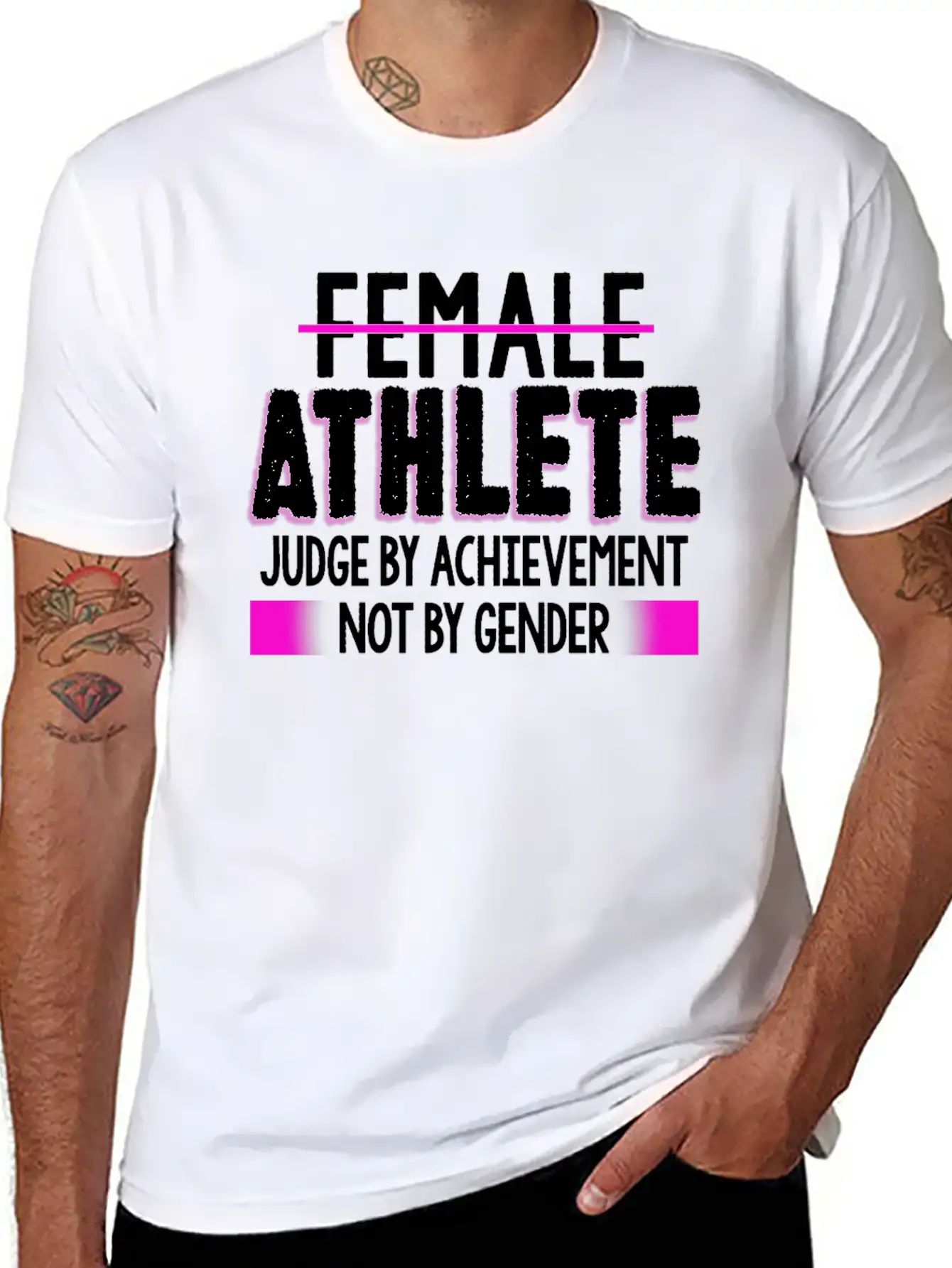 Female Athlete Judge By Achievement Not Gender Essential Cotton Tee For Daily Outfits – Unisex Style