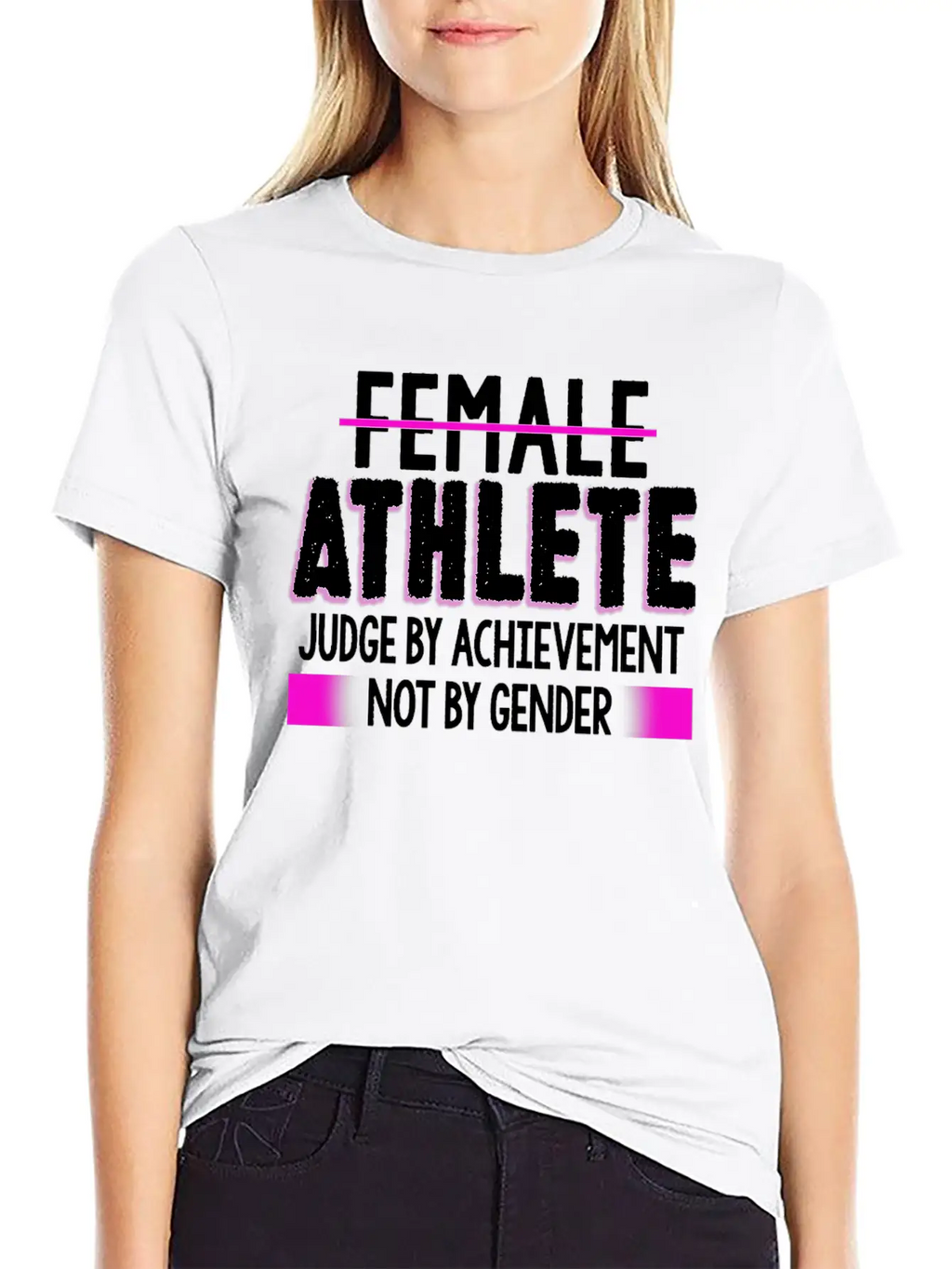 Female Athlete Judge By Achievement Not Gender Essential Cotton Tee For Daily Outfits – Unisex Style